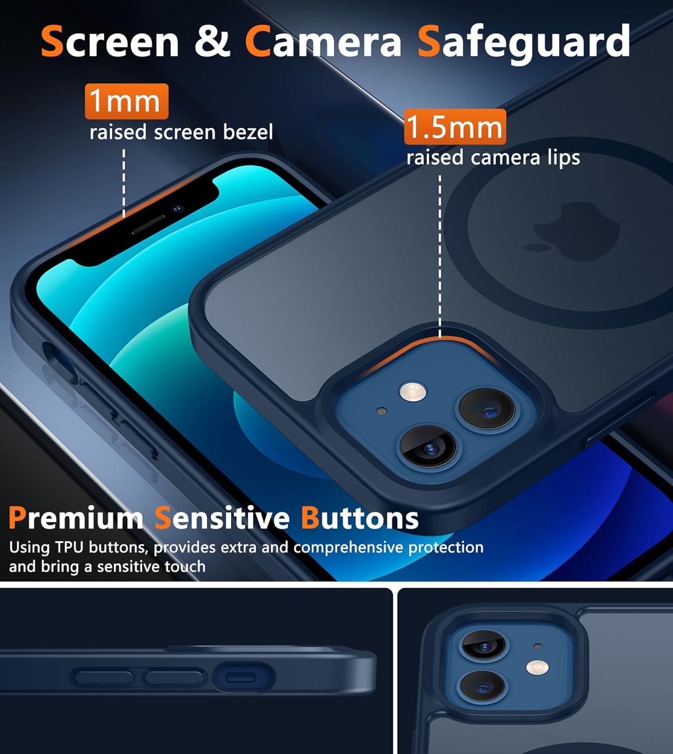 Detalle de FNTCASE Magnetic Matte Case for iPhone 12 / 12 Pro
