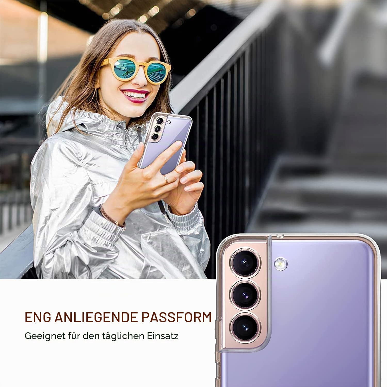 Thumbnail 6 de ivoler Schutzset für Galaxy S22 5G — Transparentes TPU-Silikon Case mit 2 Glasfolien