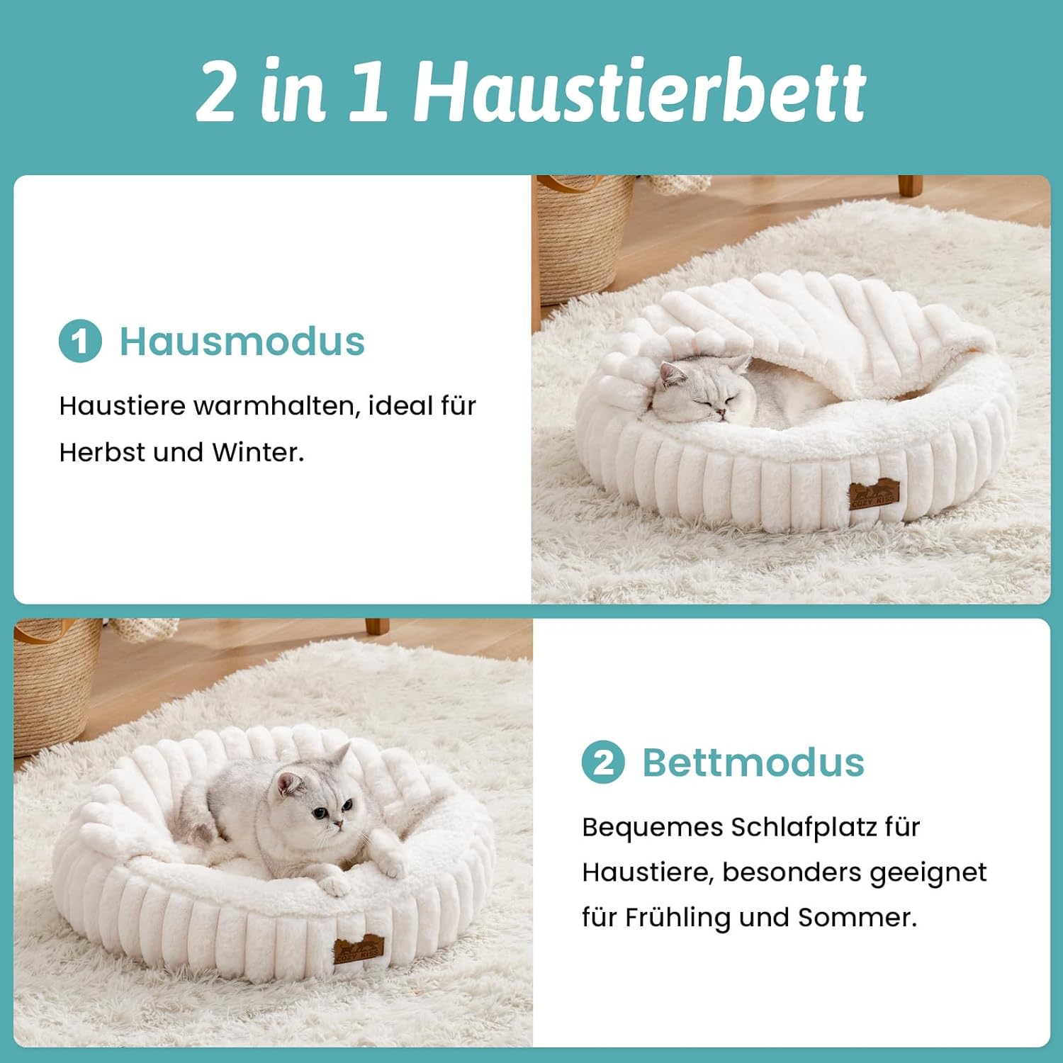 Detalle de COZY KISS Katzenbett 50x50x15 cm