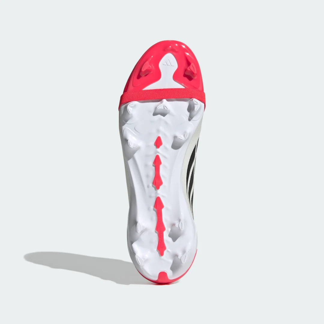 Detalle de Adidas Predator League: bota de fútbol para césped natural seco, lengüeta plegable (Rojo)