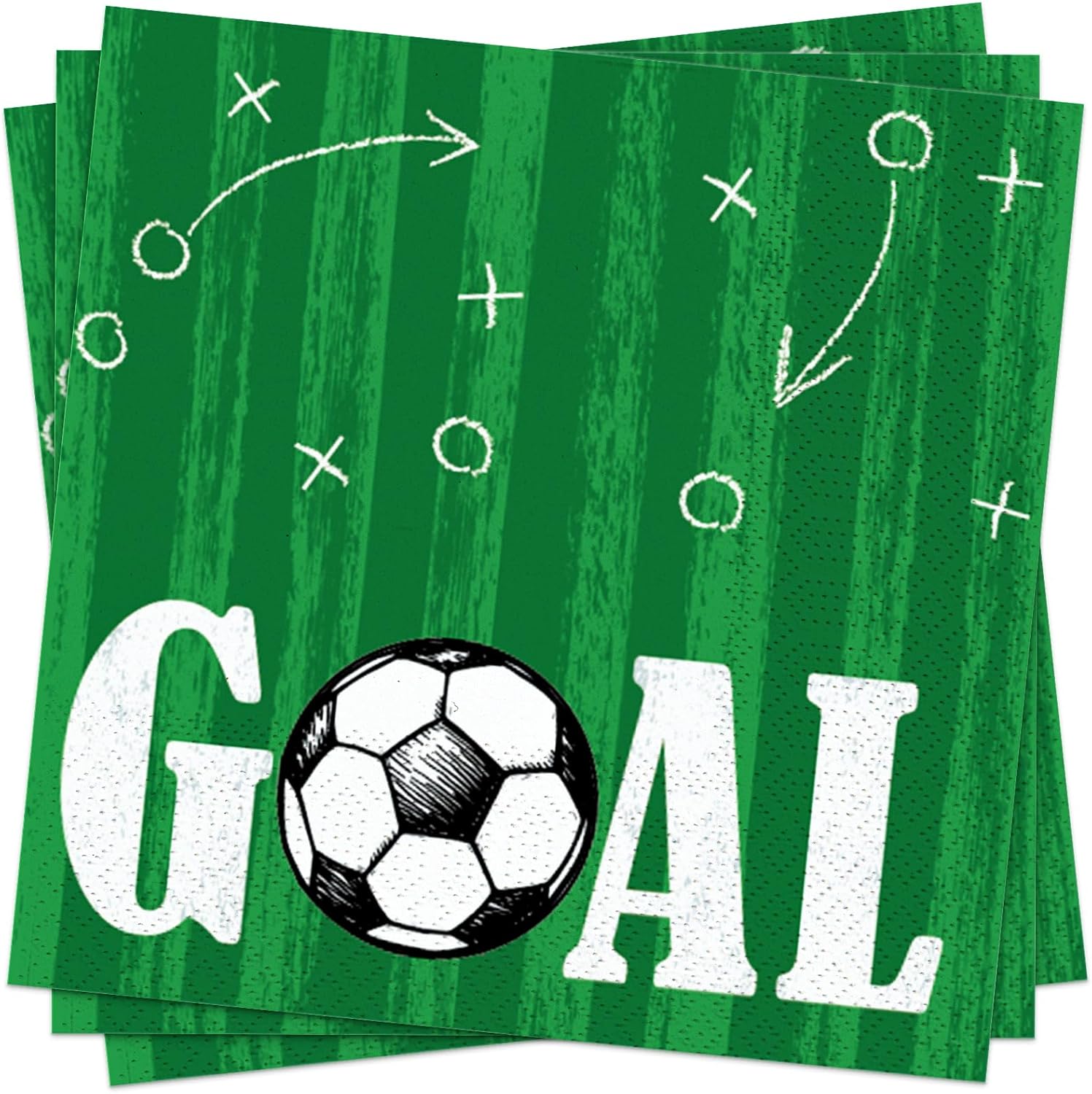 Detalle de Servietten Fußball 50 Stück – Papierservietten 33 x 33 cm, Fußballparty