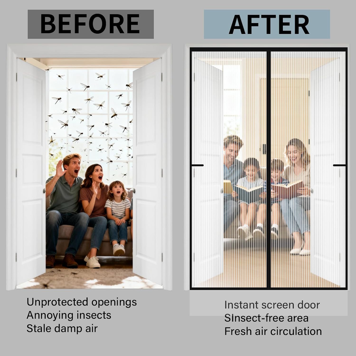 Thumbnail 2 de ViShawtek Magnetic Fly Screen Curtain for Doors 85x200cm