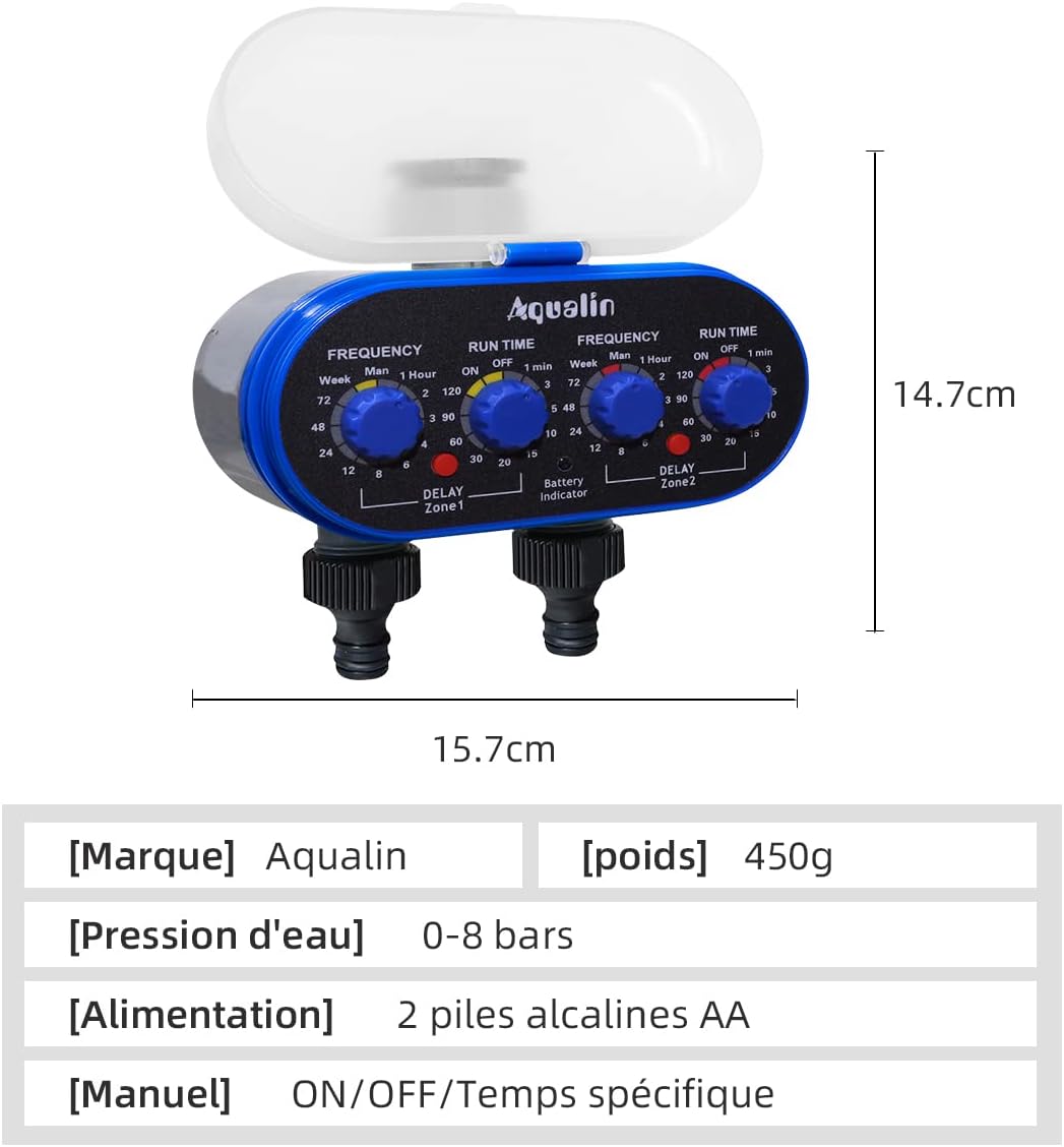 Detalle de Aqualin Timer con valvola a Sfera per Sistema di irrigazione Automatico ed elettronico