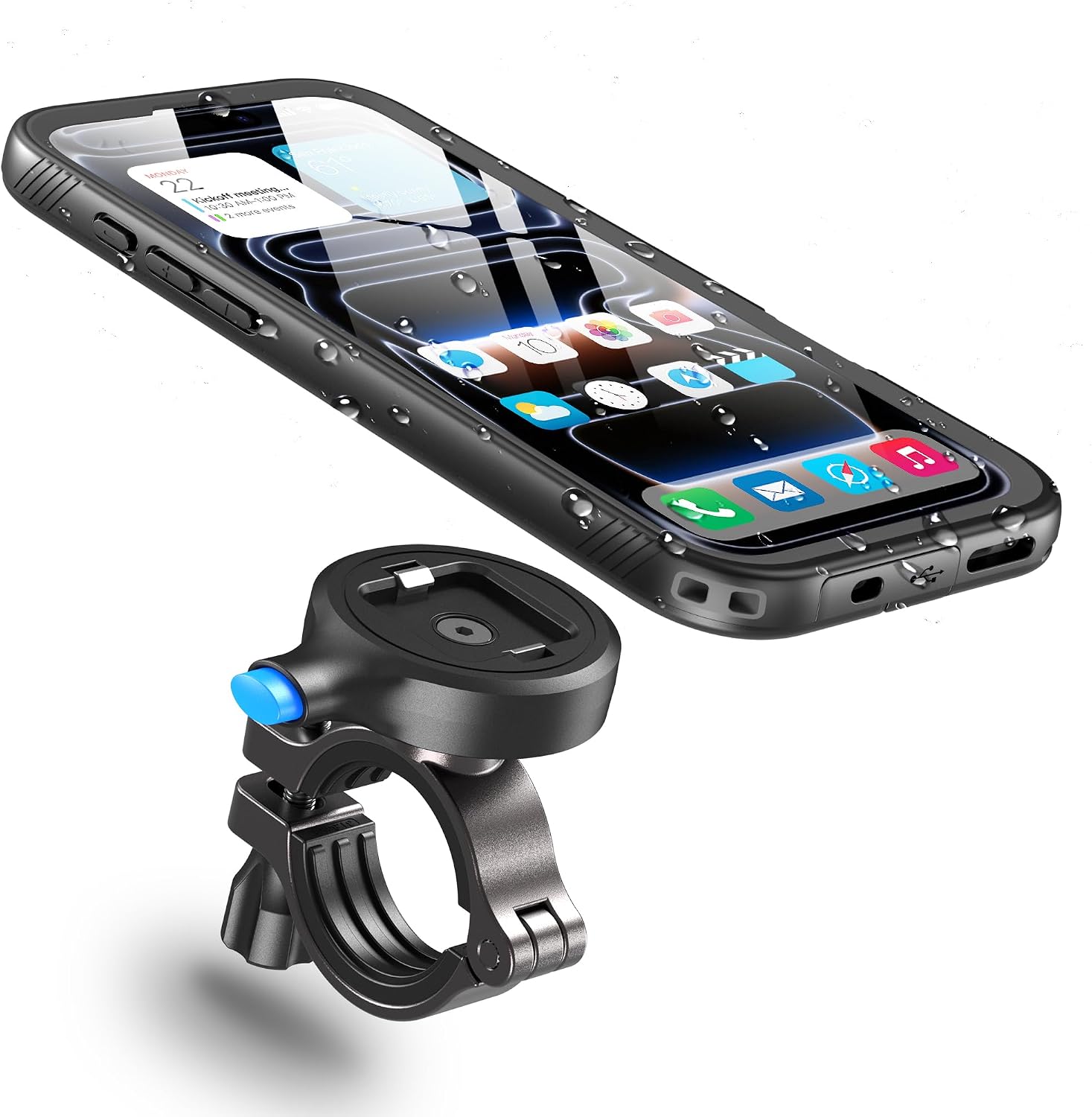 Cozycase Support Téléphone Vélo et Étui IP68 pour iPhone 17 Pro – Porte-Guidon Antichoc et Étanche
