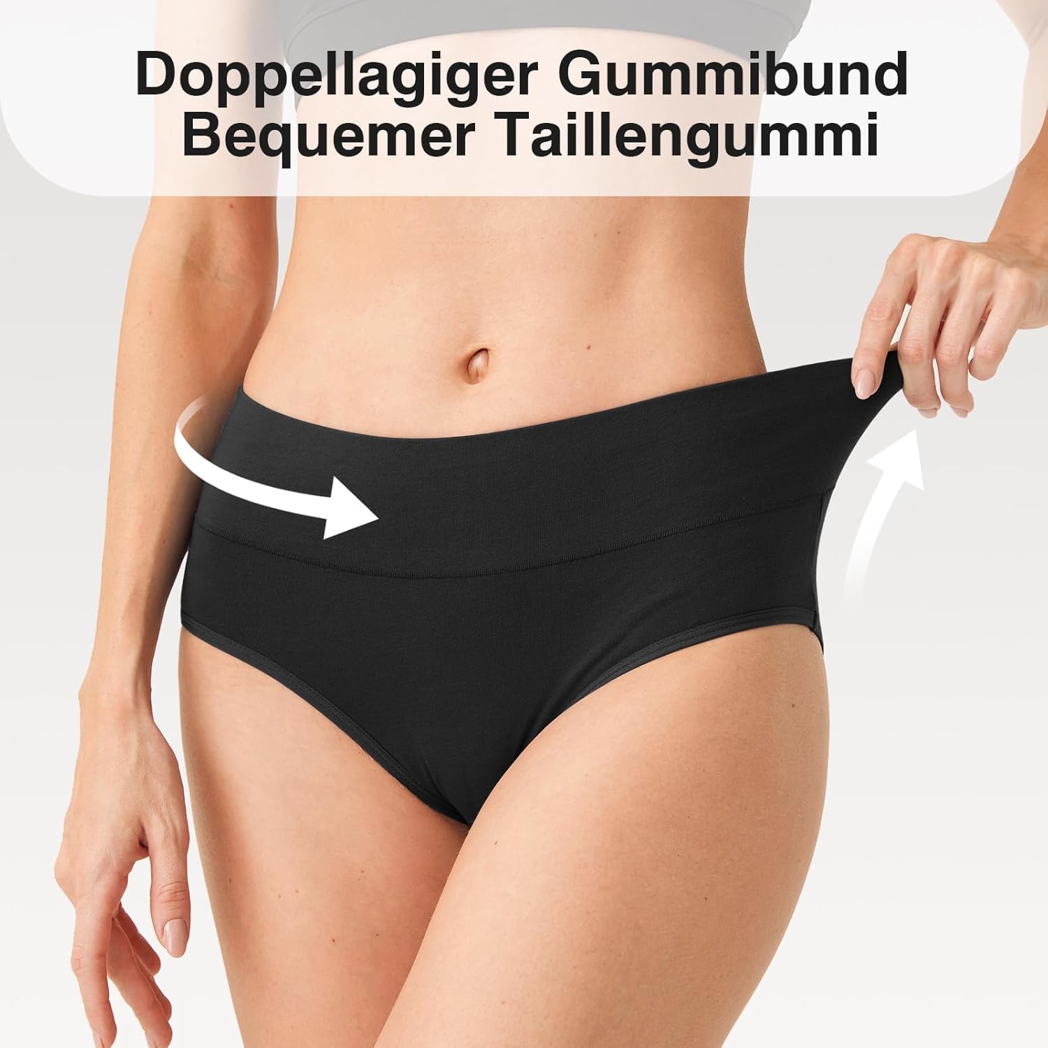 Thumbnail 3 de QINCAO Damen-Unterhosen im 6er-Set mit hoher Taille aus Baumwolle (Stretch, atmungsaktiv)