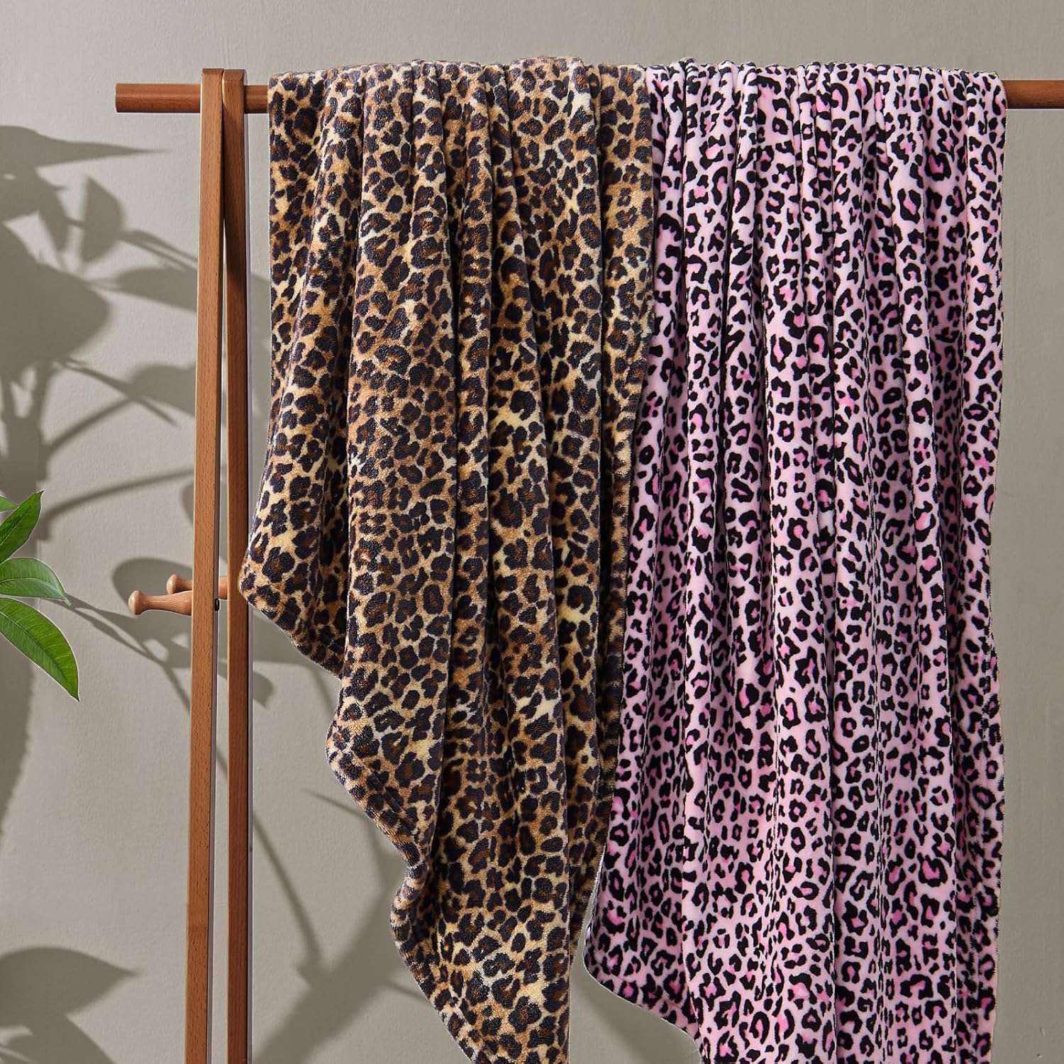 Thumbnail 6 de BEDELITE Twin Fleece Blanket, 60" x 80", Brown Leopard Print