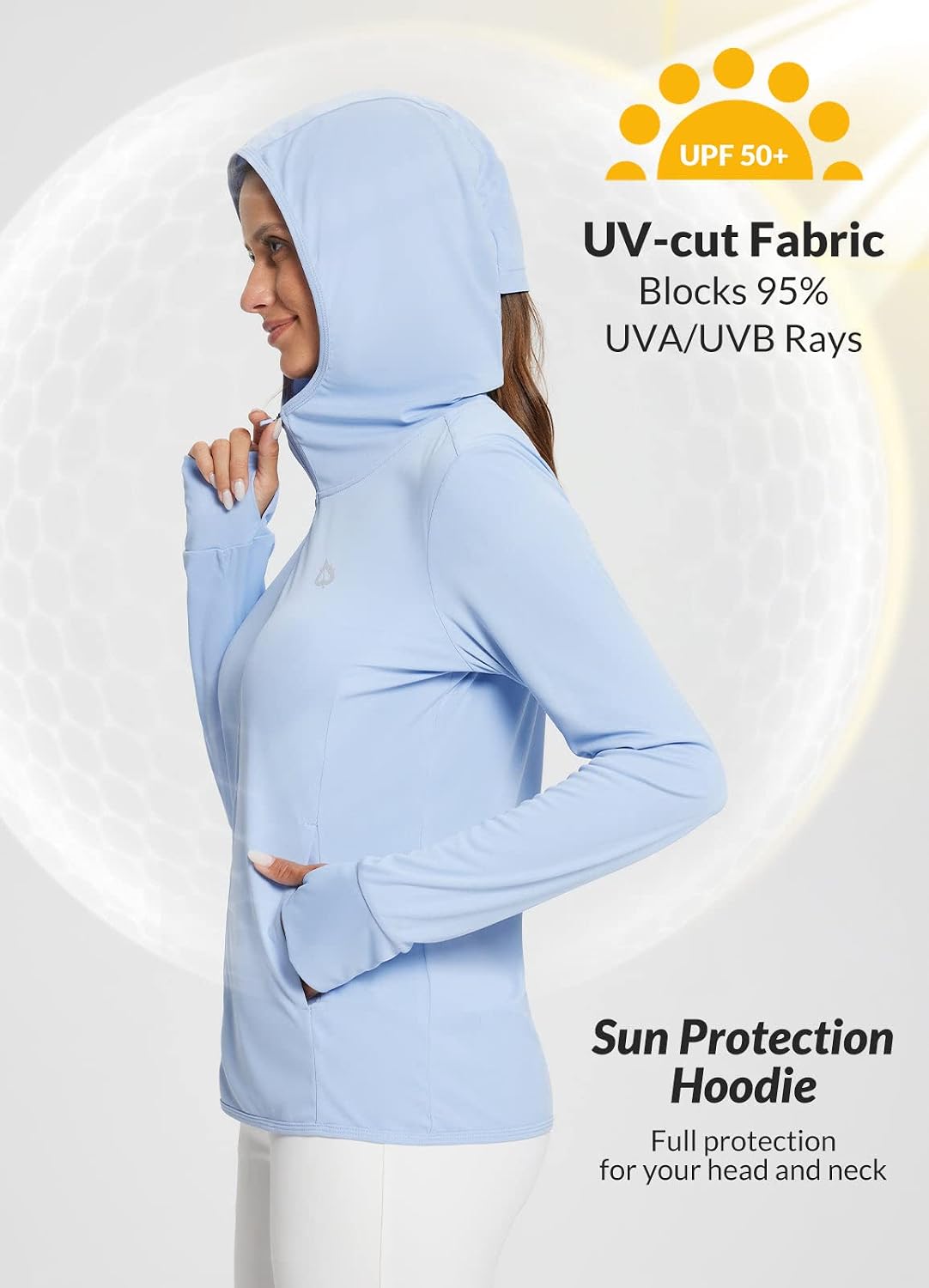 Detalle de baleaf Women's Sun Protection Jacket Hoodie: Lightweight UPF 50+ Cover Up