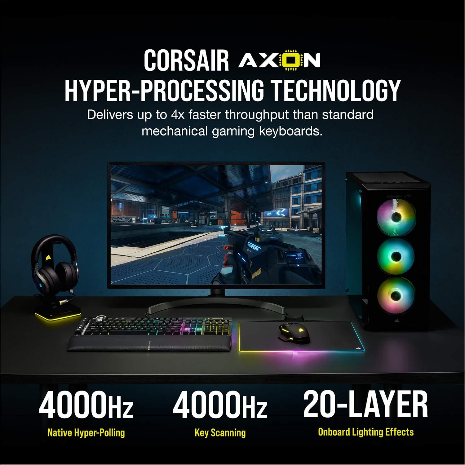 Thumbnail 2 de Corsair K100 RGB Optical-Mechanical Keyboard