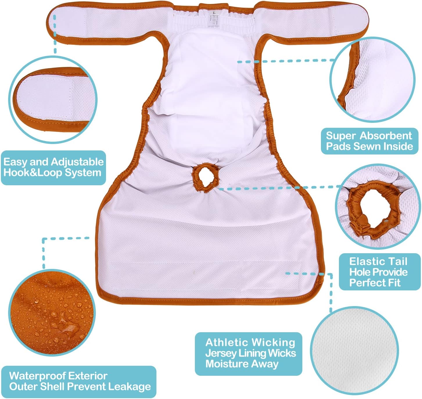 Thumbnail 6 de Avont 3er-Pack wiederverwendbare Hundewindeln (waschbar) – Damenbinden-Höschen für Hündinnen, 5 Größen