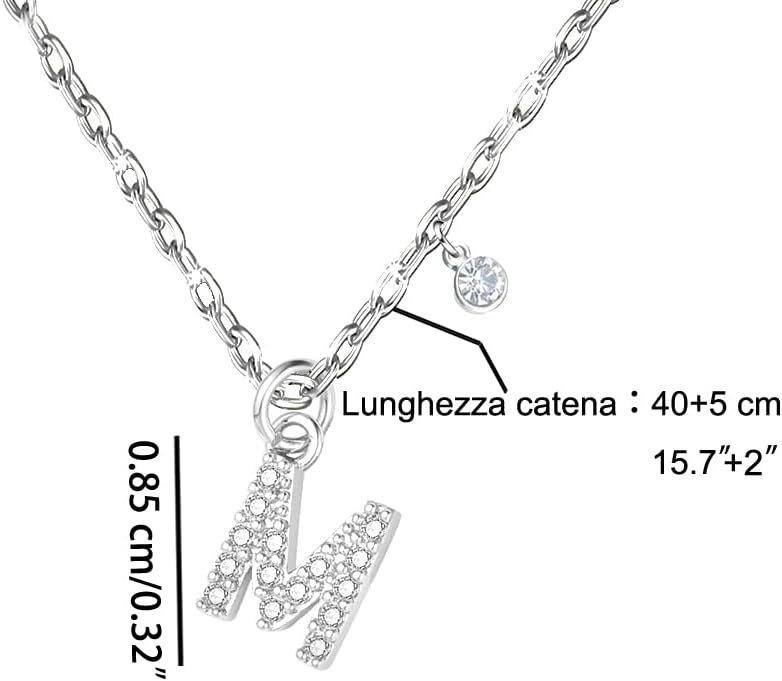 Detalle 2 de GUOYU 26 Collana Iniziale in Zirconi 💍