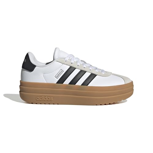 Detalle 2 de adidas VL Court Bold Junior, scarpe da ragazzi bianche e nere con chiusura a lacci