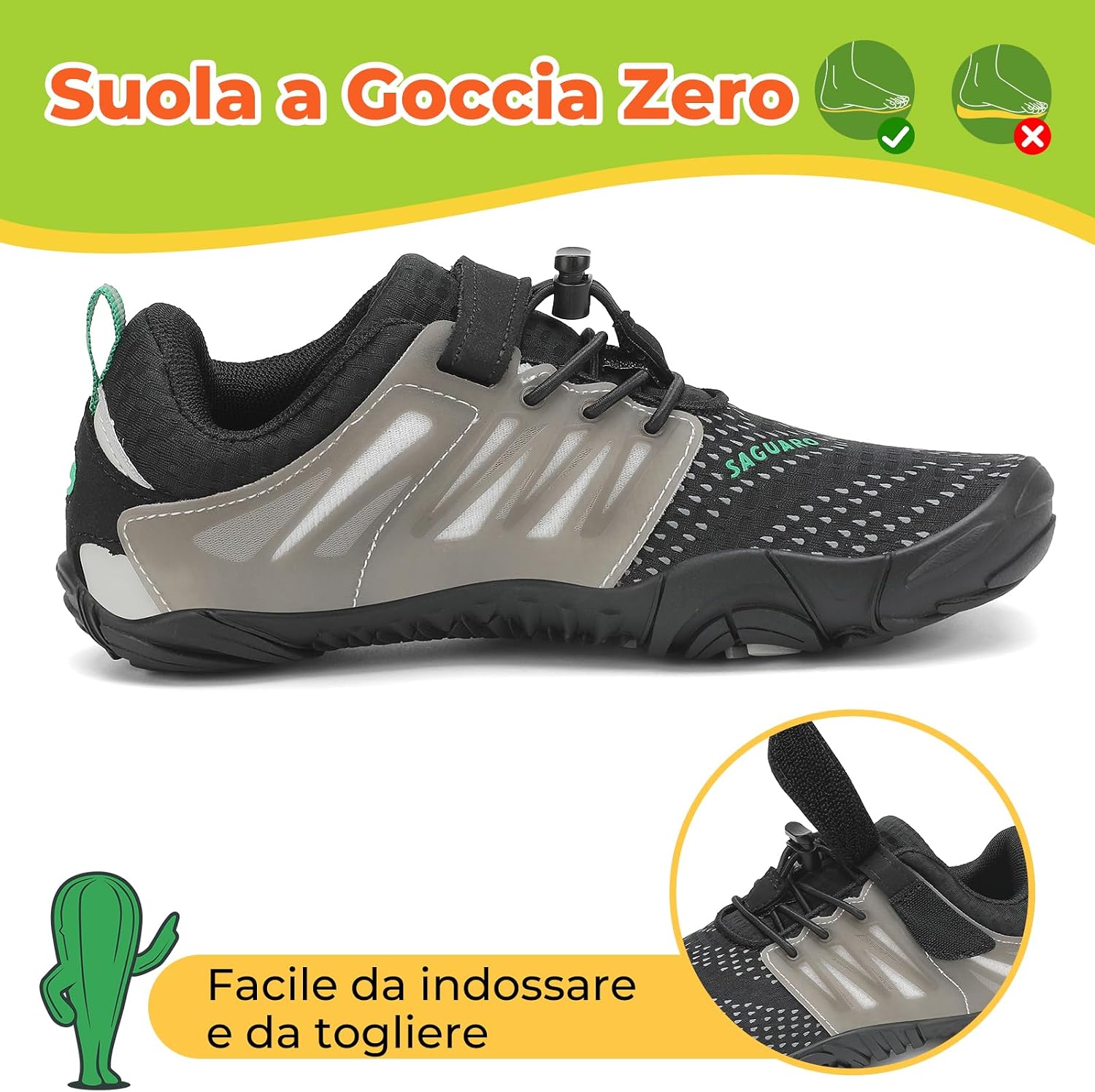Detalle de SAGUARO Barefoot Shoes bambini traspiranti minimaliste Gr. 24-36