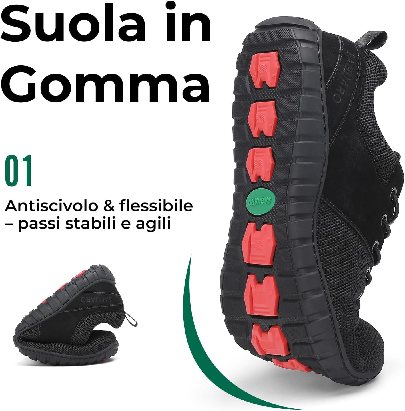 Thumbnail 4 de Saguaro Scarpe Barefoot Sportive Unisex con punta larga (Gr. 36-48) per camminata e uso quotidiano