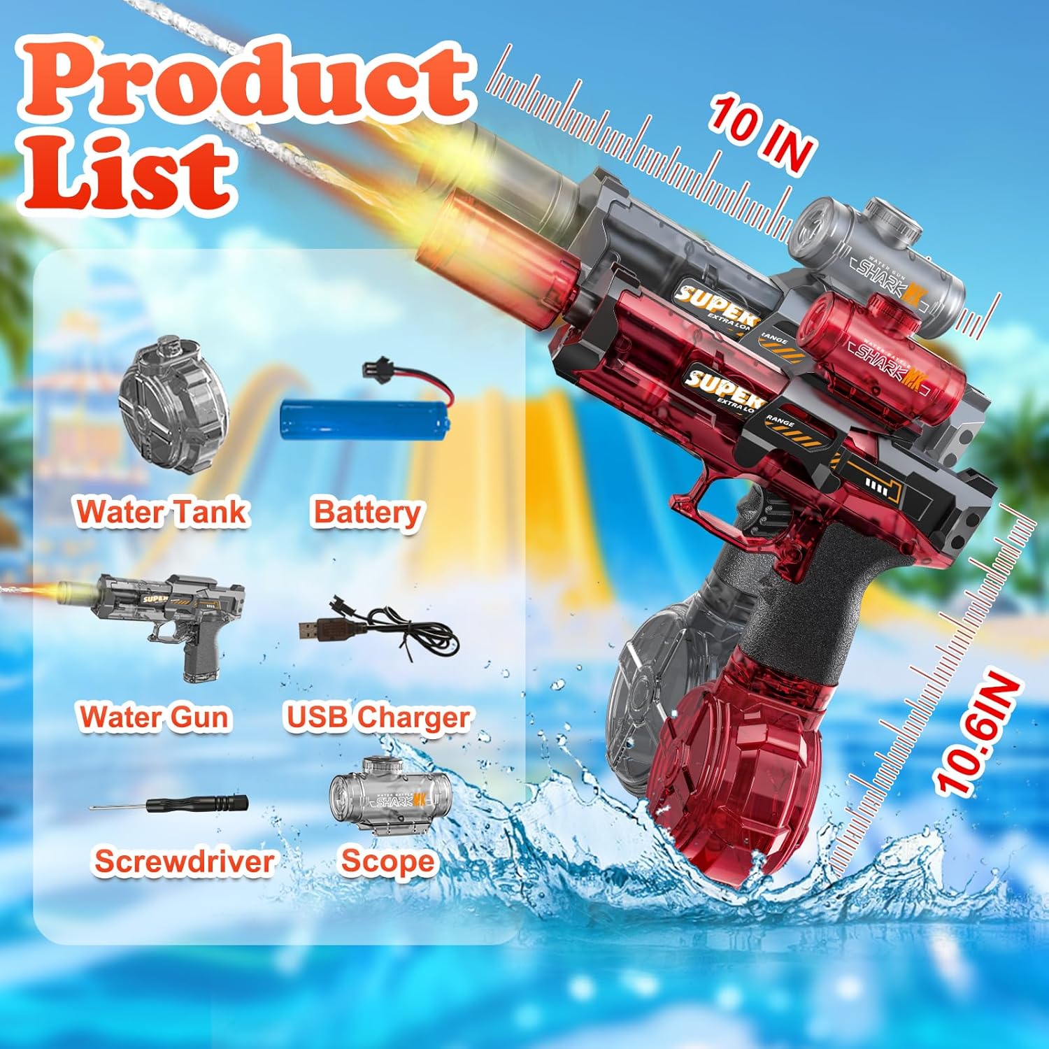 Thumbnail 2 de StimuVariety StimuVariety Electric Water Gun (2-pack) with LED lights and water-spray sound