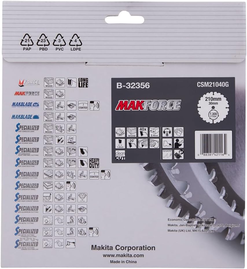 Detalle de Makita makforce Lame de scie 210 x 30 mm 40 T