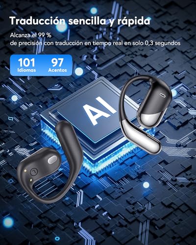 Thumbnail 7 de Paekole Auriculares Traductor en Tiempo Real con IA: 3 en 1, 198 idiomas y diseño open-ear