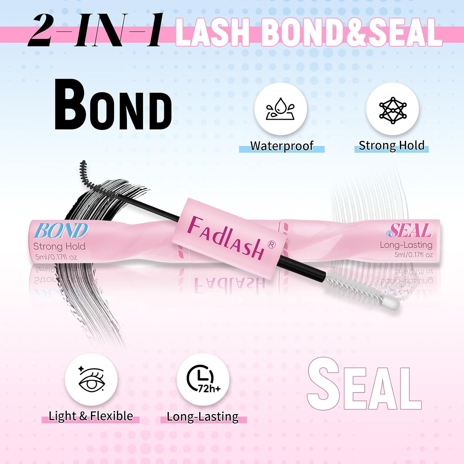 Thumbnail 3 de FADLASH 80D+100D Lash Clusters Kit, D Curl, 10–18mm, Bond and Seal