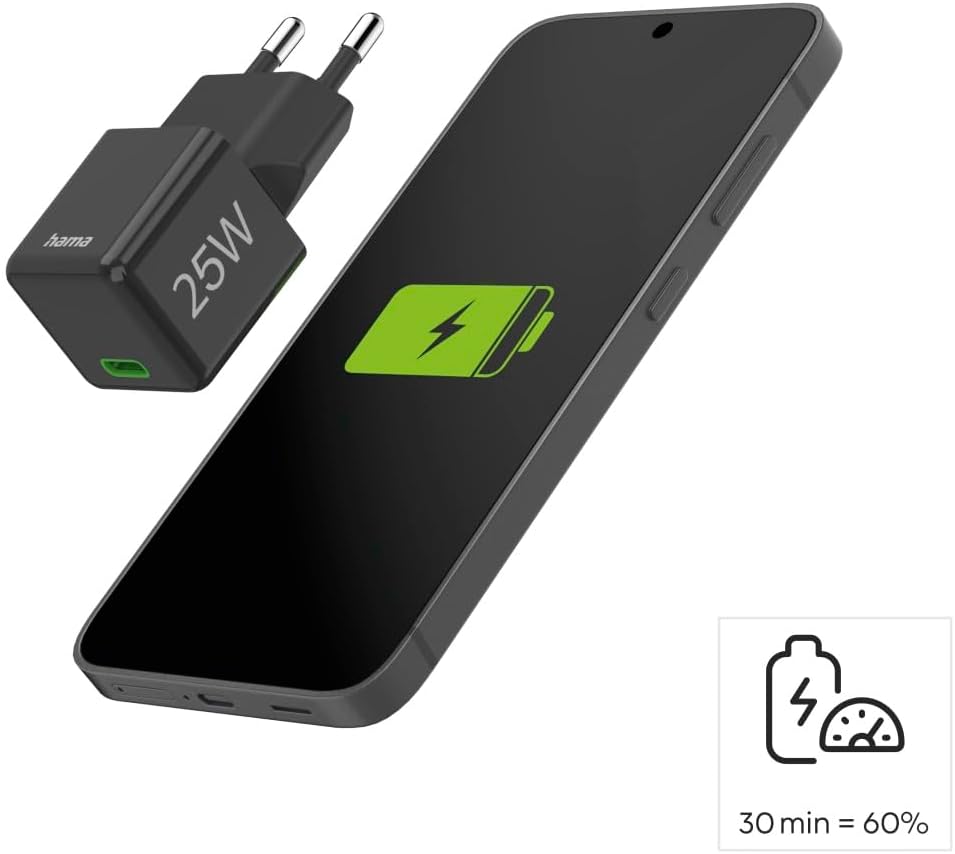 Thumbnail 3 de Hama Chargeur rapide 25W USB-C super mini avec Power Delivery et Quick Charge 3.0 (noir)