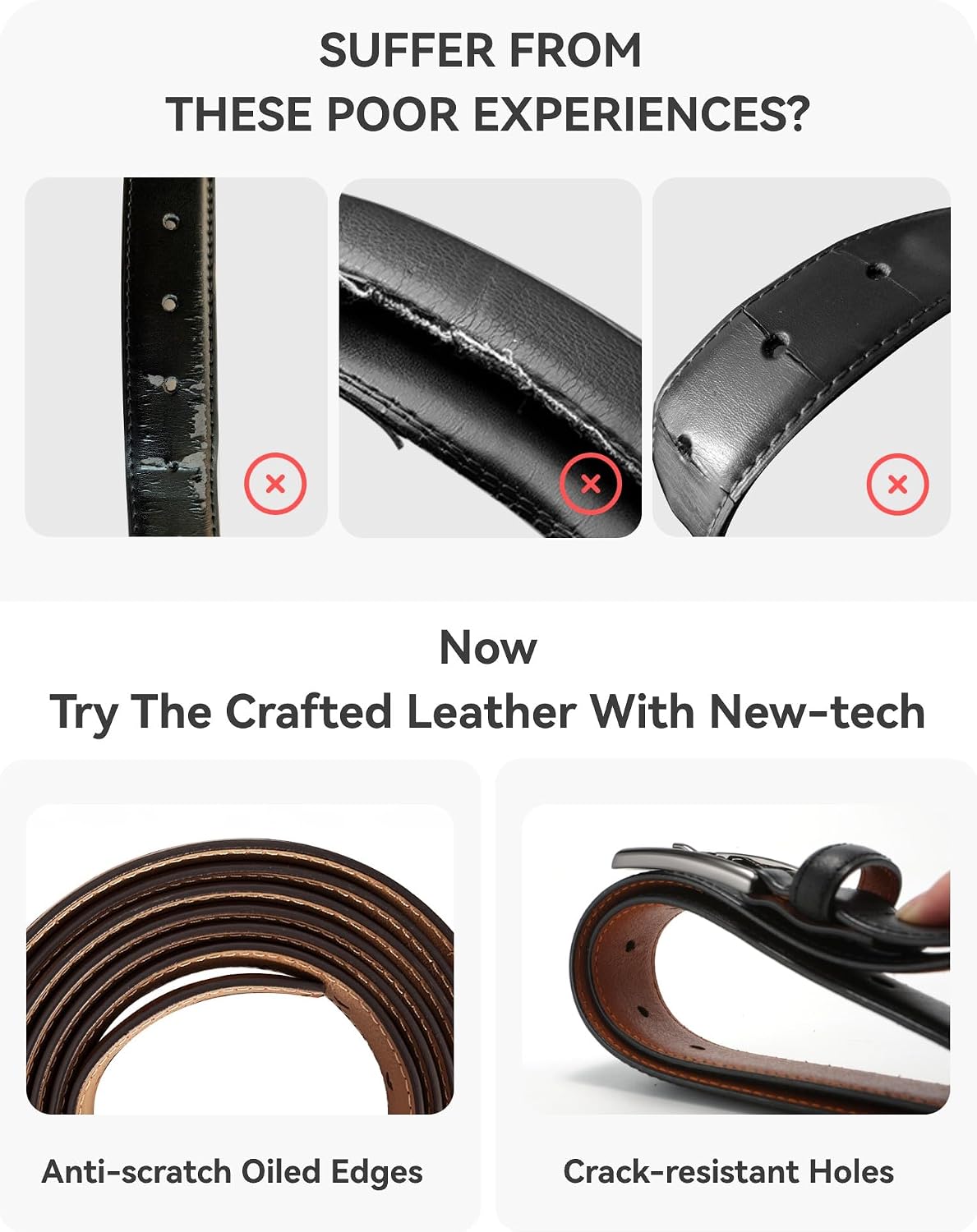Detalle de CHAOREN Men's Leather Belt — Ideal Match for Dress Shoes