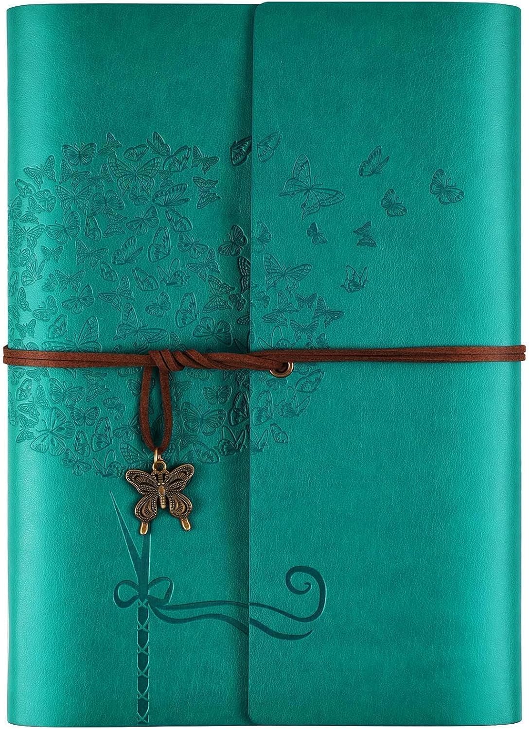 Detalle de OMEYA Leather Journal Notebook Blue A5 16.5x23.4cm