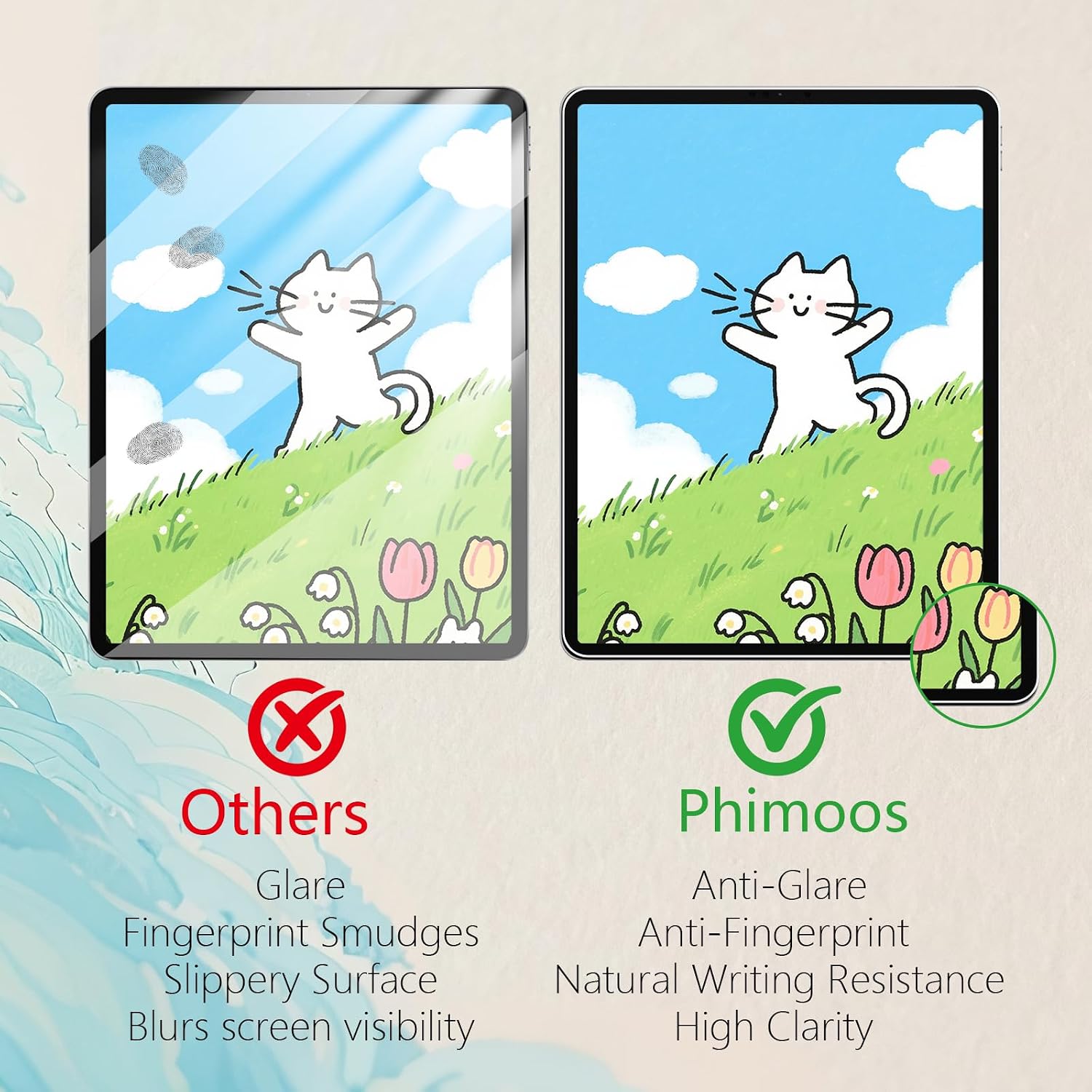 Detalle 2 de Phimoos Paper Feel Screen Protector 11in pack