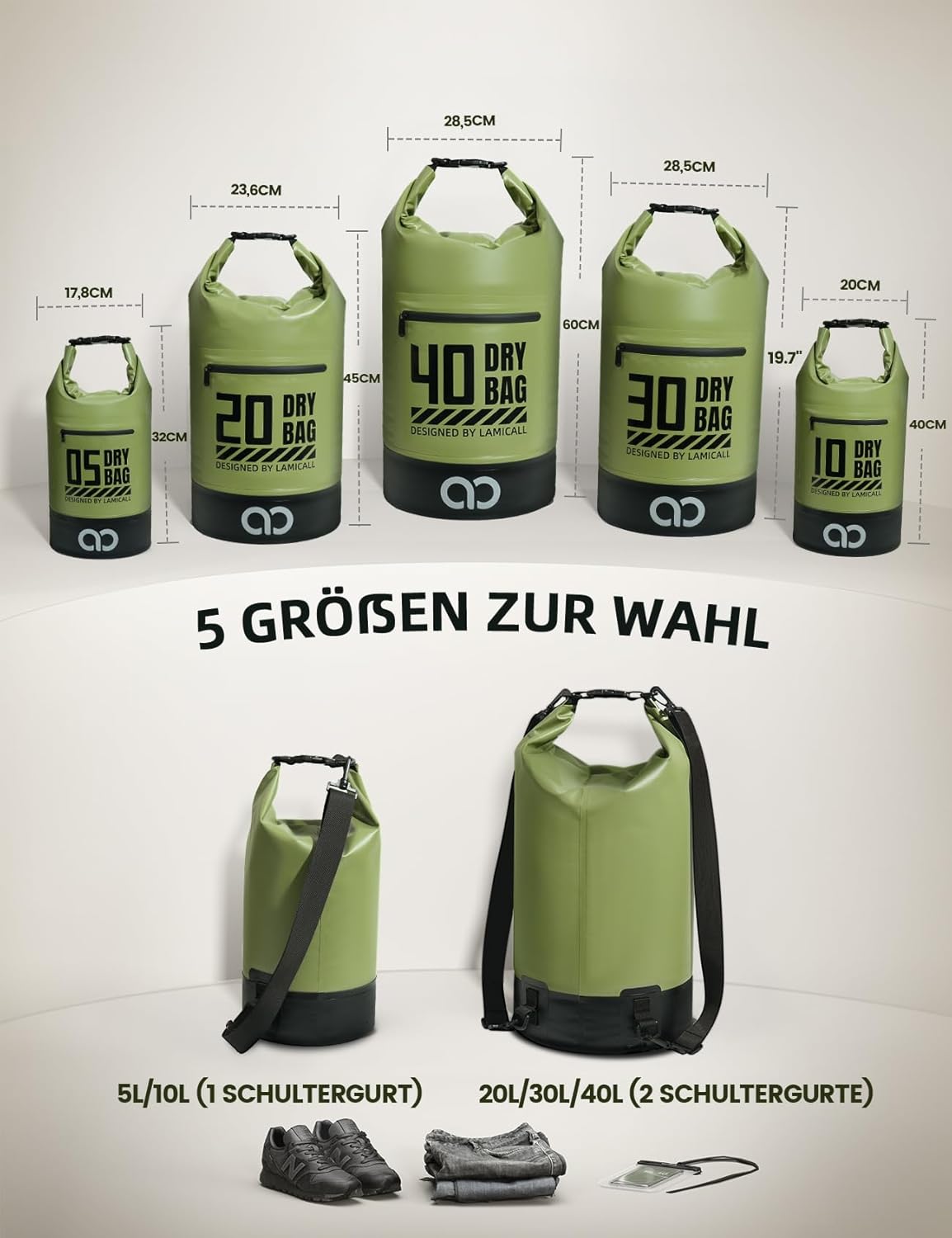 Detalle 2 de Lamicall Dry Bag wasserdichter Beutel 20 L