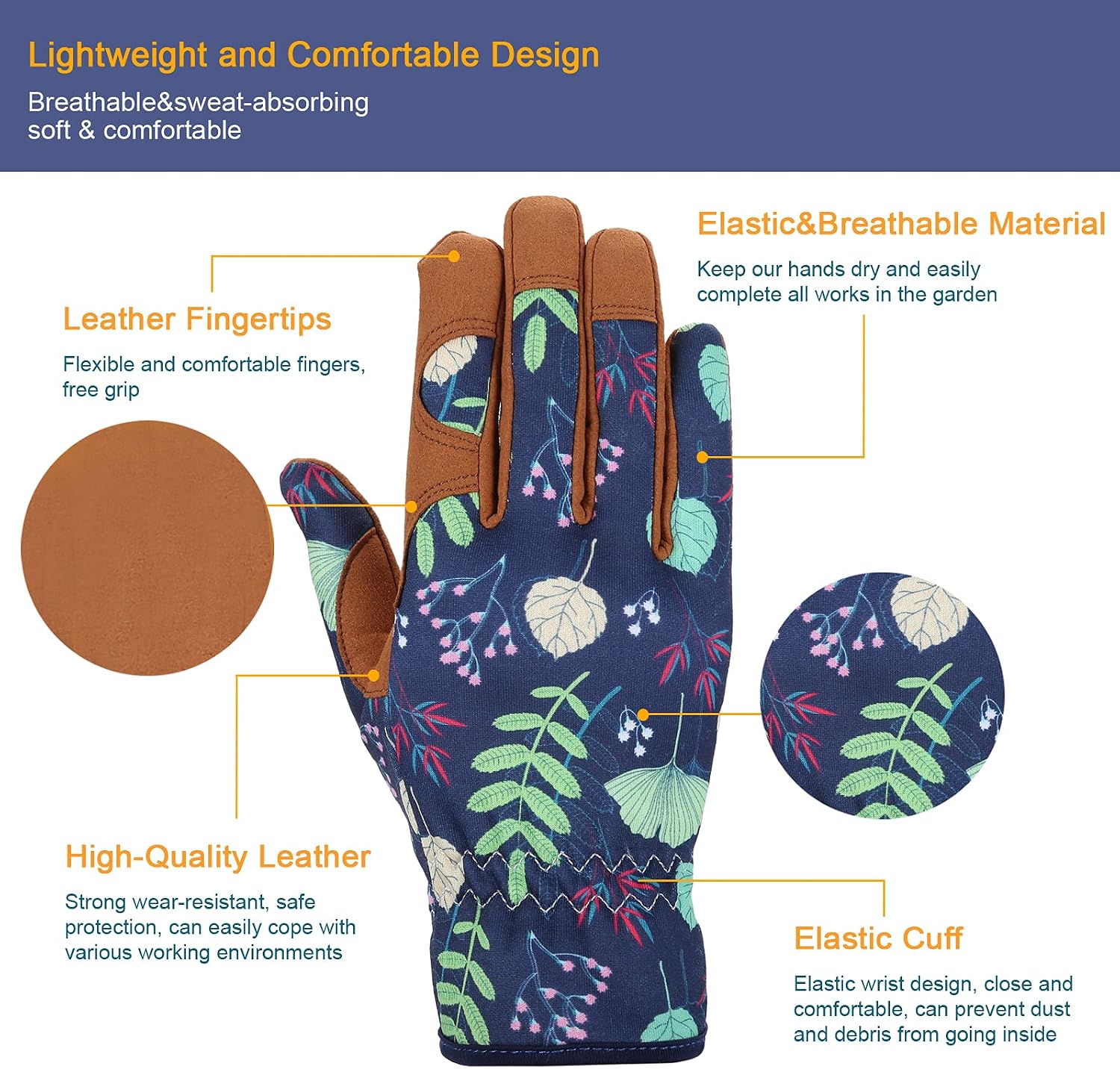 Thumbnail 1 de Bamllum Gardening Gloves with Padded Palms and Breathable Back