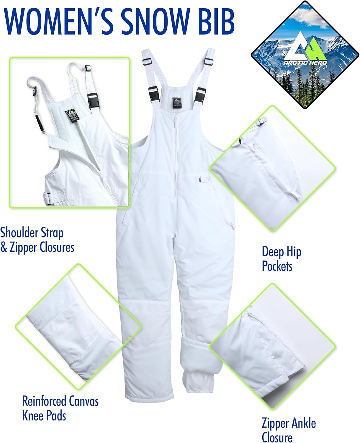 Thumbnail 2 de Arctic Hero Women’s Snow Bibs waterproof ski pants