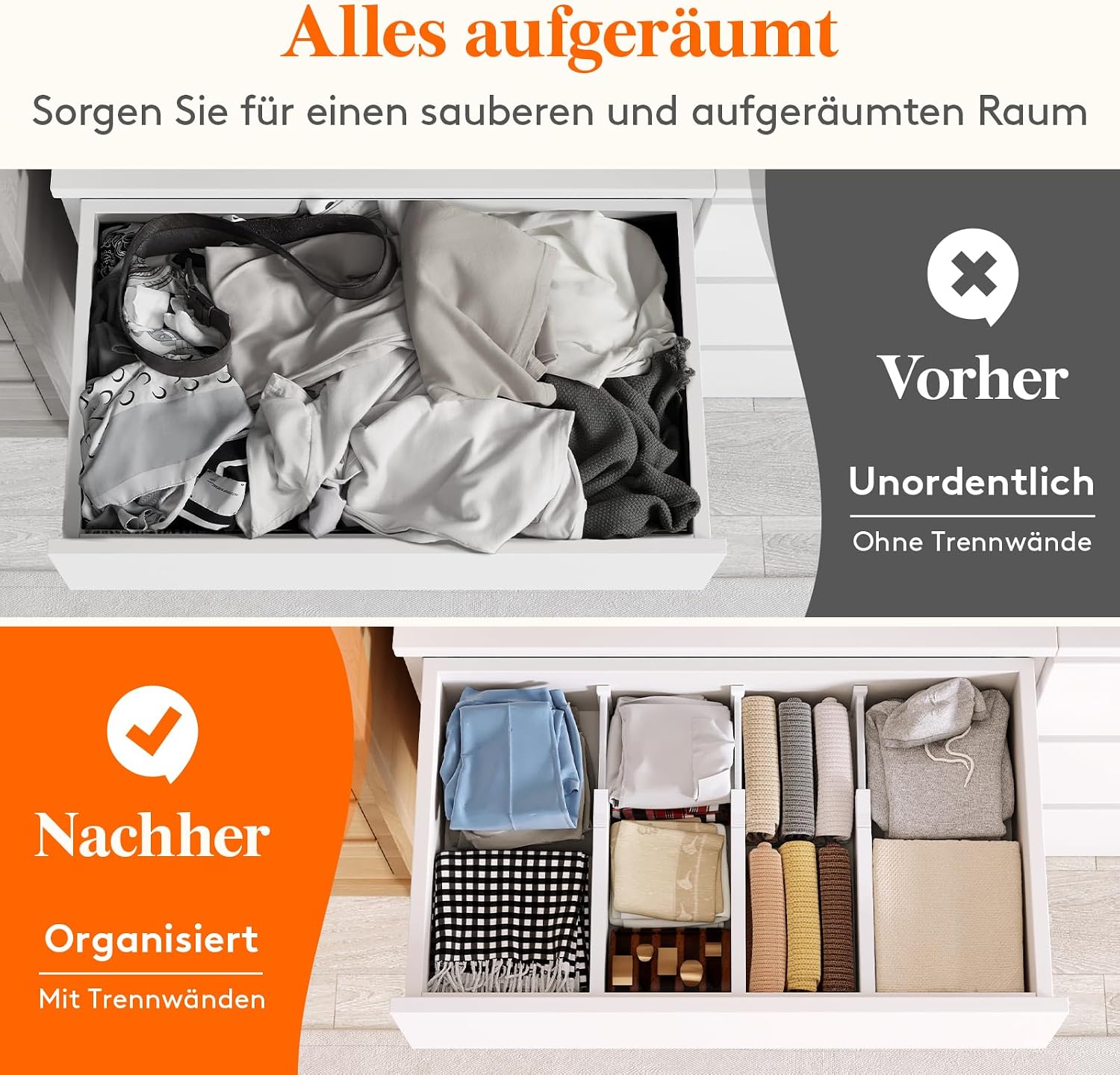 Thumbnail 6 de Lifewit Schubladentrenner Set 8 für 34–50 cm