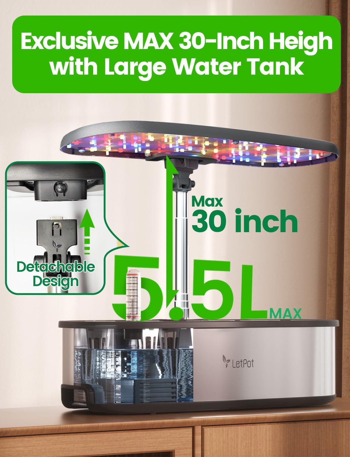 Thumbnail 6 de LETPOT LPH-SE WiFi Hydroponisches Anzuchtsystem – 12 Hülsen, LED‑Beleuchtung, App-Steuerung
