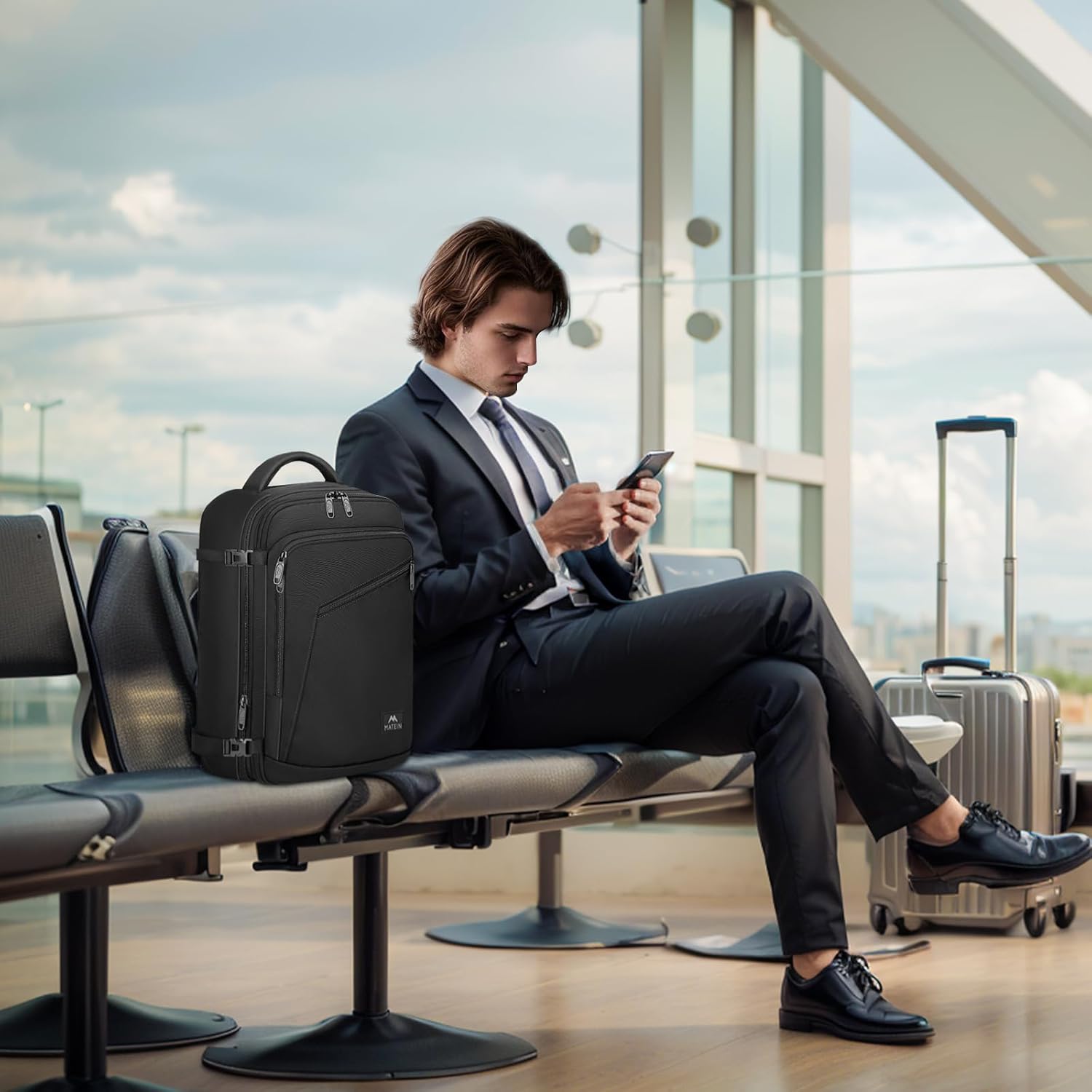 Thumbnail 6 de MATEIN Ryanair Handgepäck Rucksack 40x20x25 cm (20 l), erweiterbar, schwarz