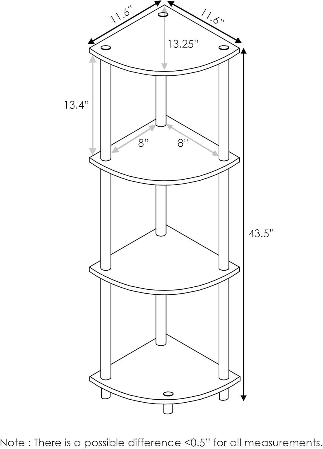 Thumbnail 2 de Furinno TURN-N-TUBE 4-Tier Corner Shelf