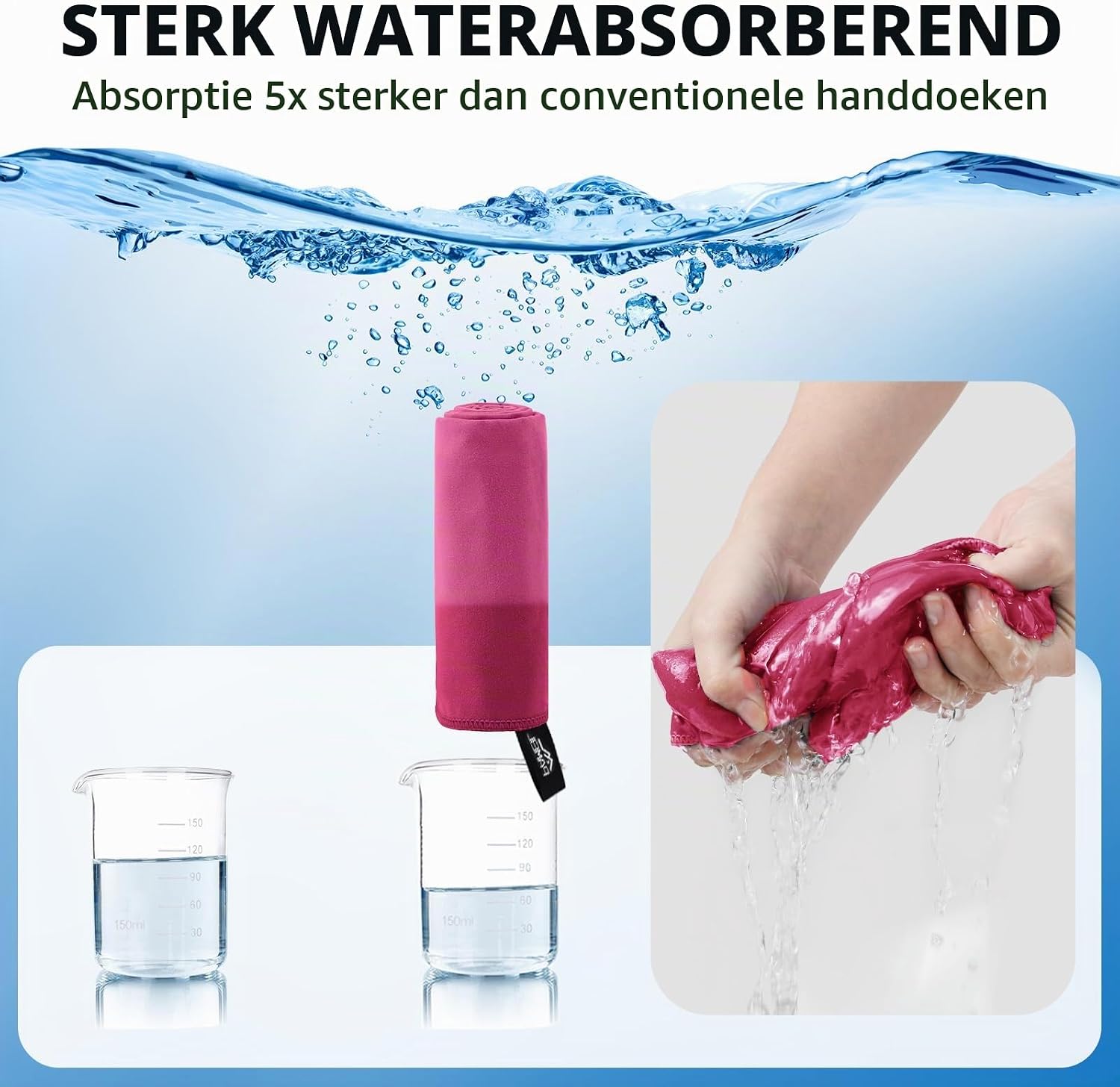 Detalle de Pameil C004-066-DE microvezel handdoekenset, 3 stuks in 2 formaten