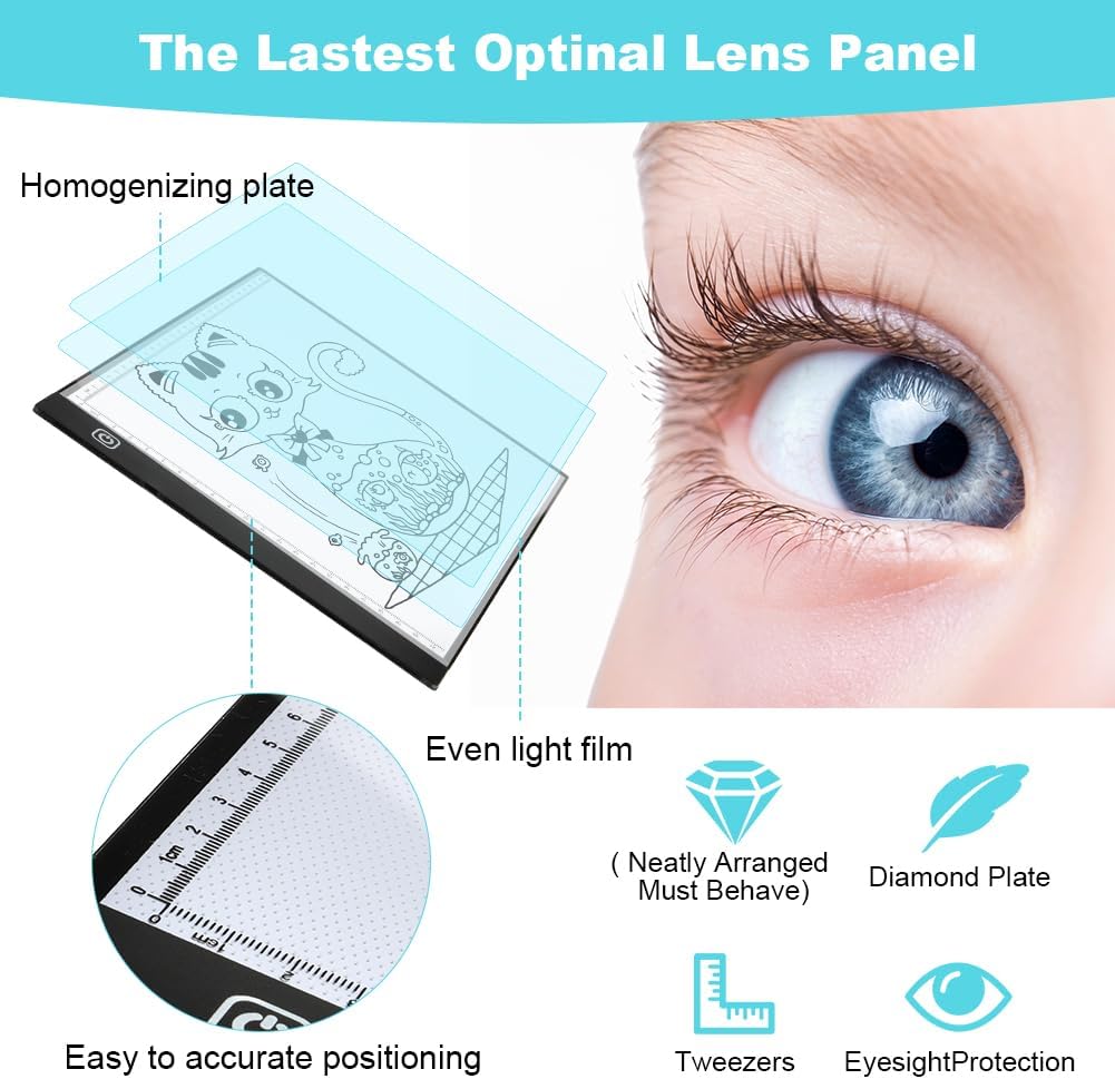 Thumbnail 3 de AUAUY A3 LED Light Pad for Diamond Painting: Stepless Brightness, Ultra-Thin USB Drawboard