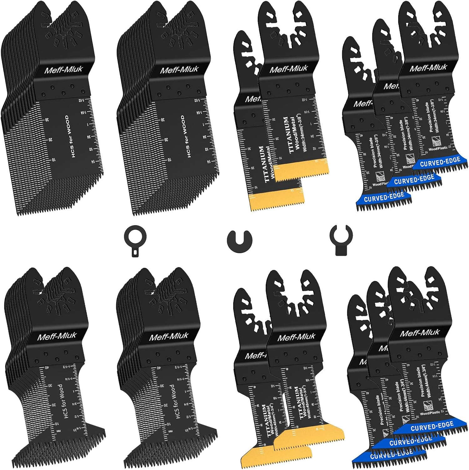 Detalle de 55PCS Titanium Multi Tool Blades – Universal oscillating multitool blades for wood, plastic & metal