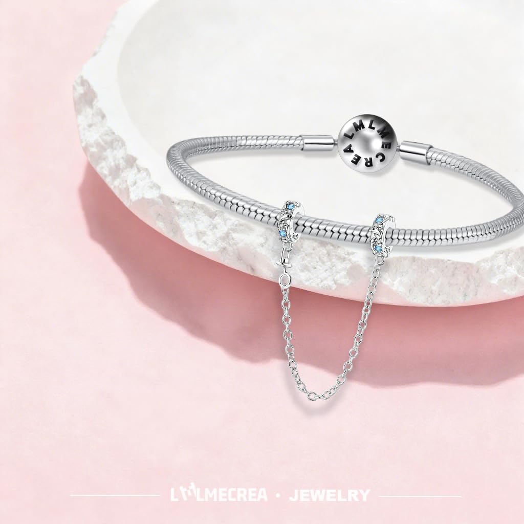 Thumbnail 2 de LMLMECREA Damen-Sicherheitskette aus 925 Silber für Charm-Armbänder (Delphin, Clip/Stopper)