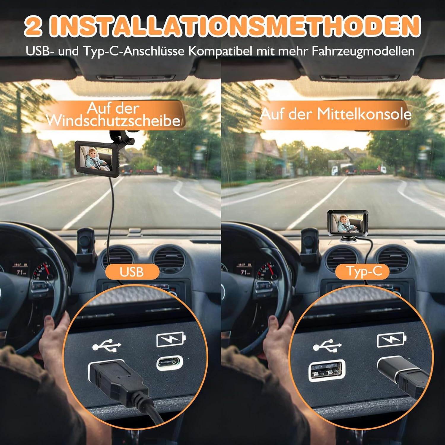 Thumbnail 1 de Zacro Baby Kamera Auto 1080P Rückbankspiegel