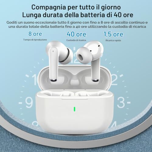 Detalle 2 de iLove Cuffie Bluetooth Auricolari 5.3 2026 HiFi Stereo – wireless, IP7, ANC chiamate