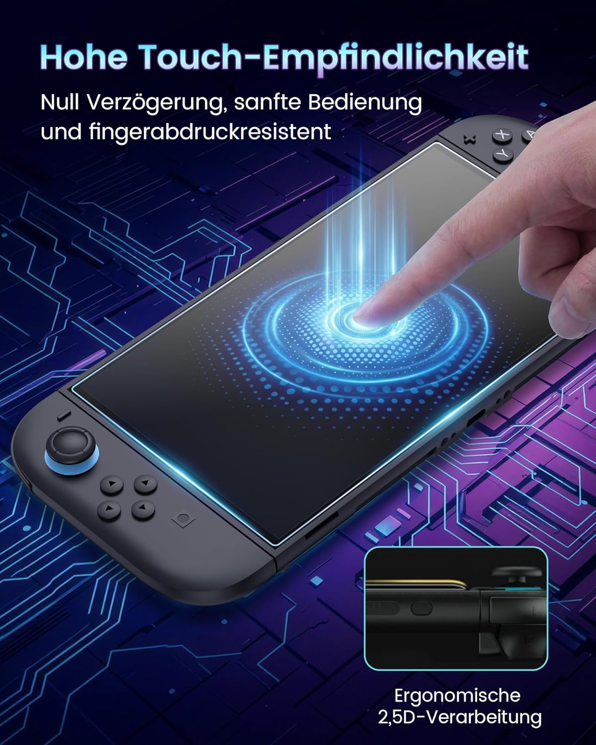 Thumbnail 4 de TRANSNOVO Switch 2 Schutzfolie (2025) mit Auto-Ausrichtungs-Buchrahmen – 9H Panzerglas, Zero-Lag Touch, 2 Stück
