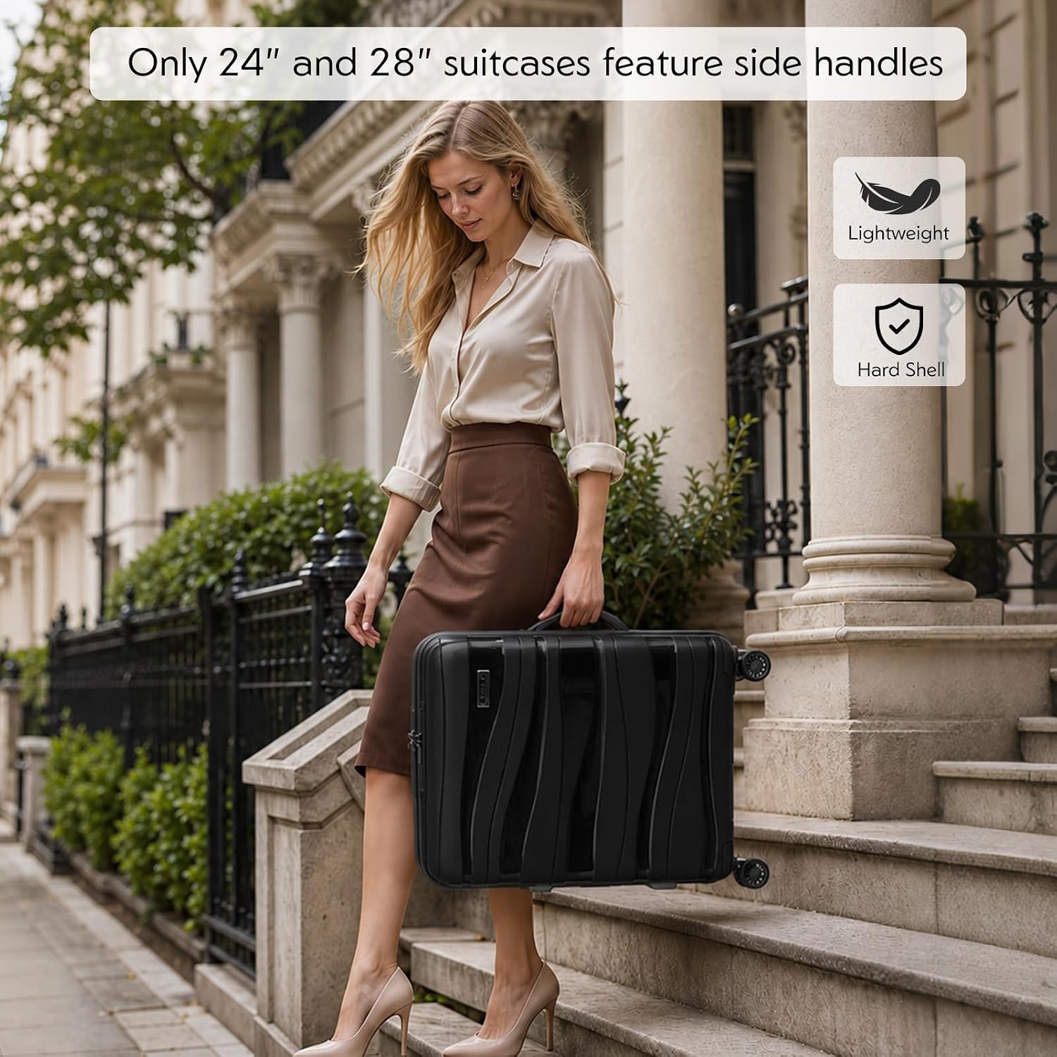 Thumbnail 2 de Kono Suitcase Set of 2: Lightweight Cabin Suitcase & Travel Case (20in & 14in)