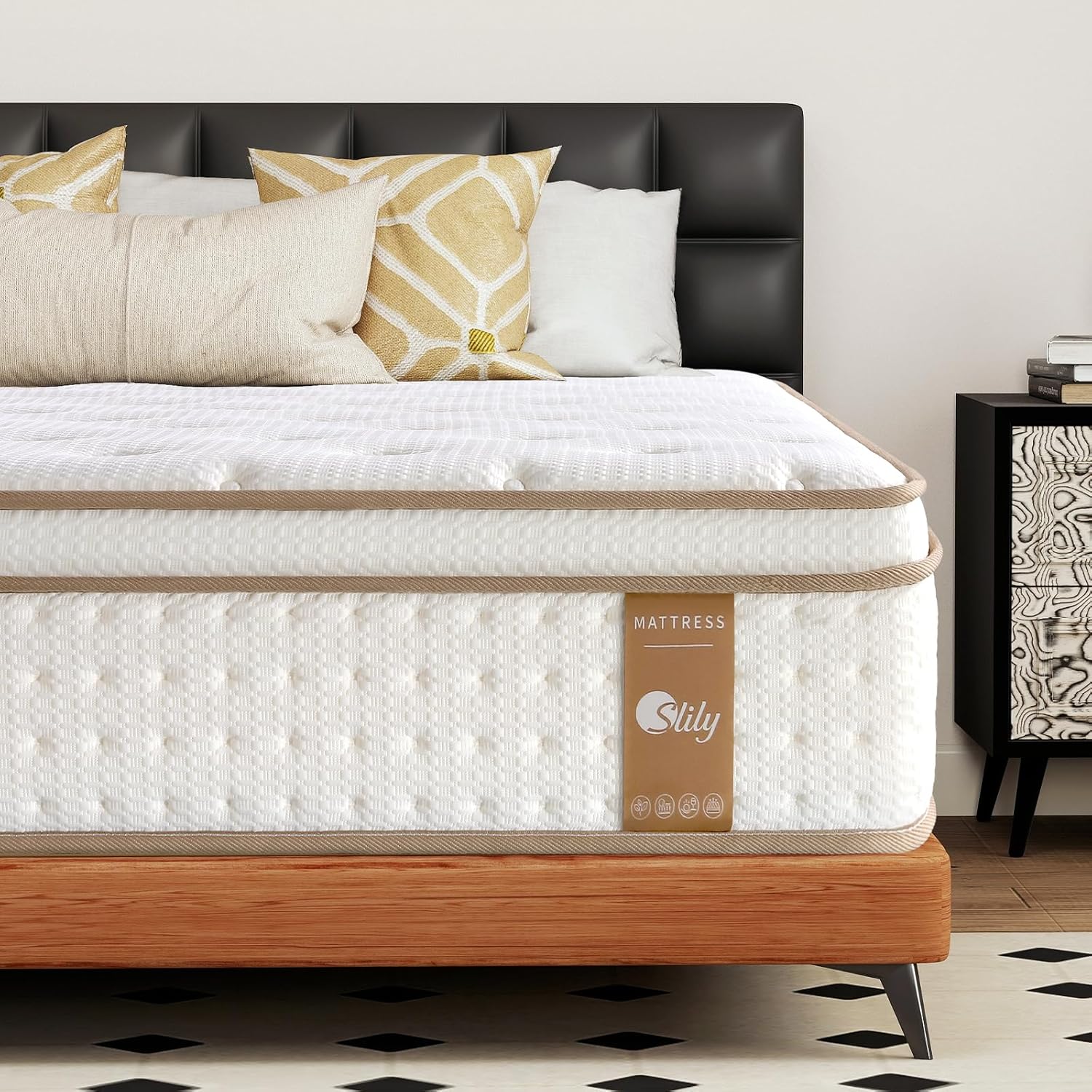 Detalle de Slily Premium-Matratze 90x200 H3 – 7-Zonen Taschenfederkern mit 30 cm Höhe, Öko-Tex certifiziert