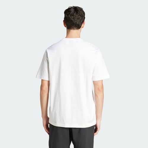 Thumbnail 4 de Adidas Men's Essentials Linear Single Jersey Shirt, White/Black – XS