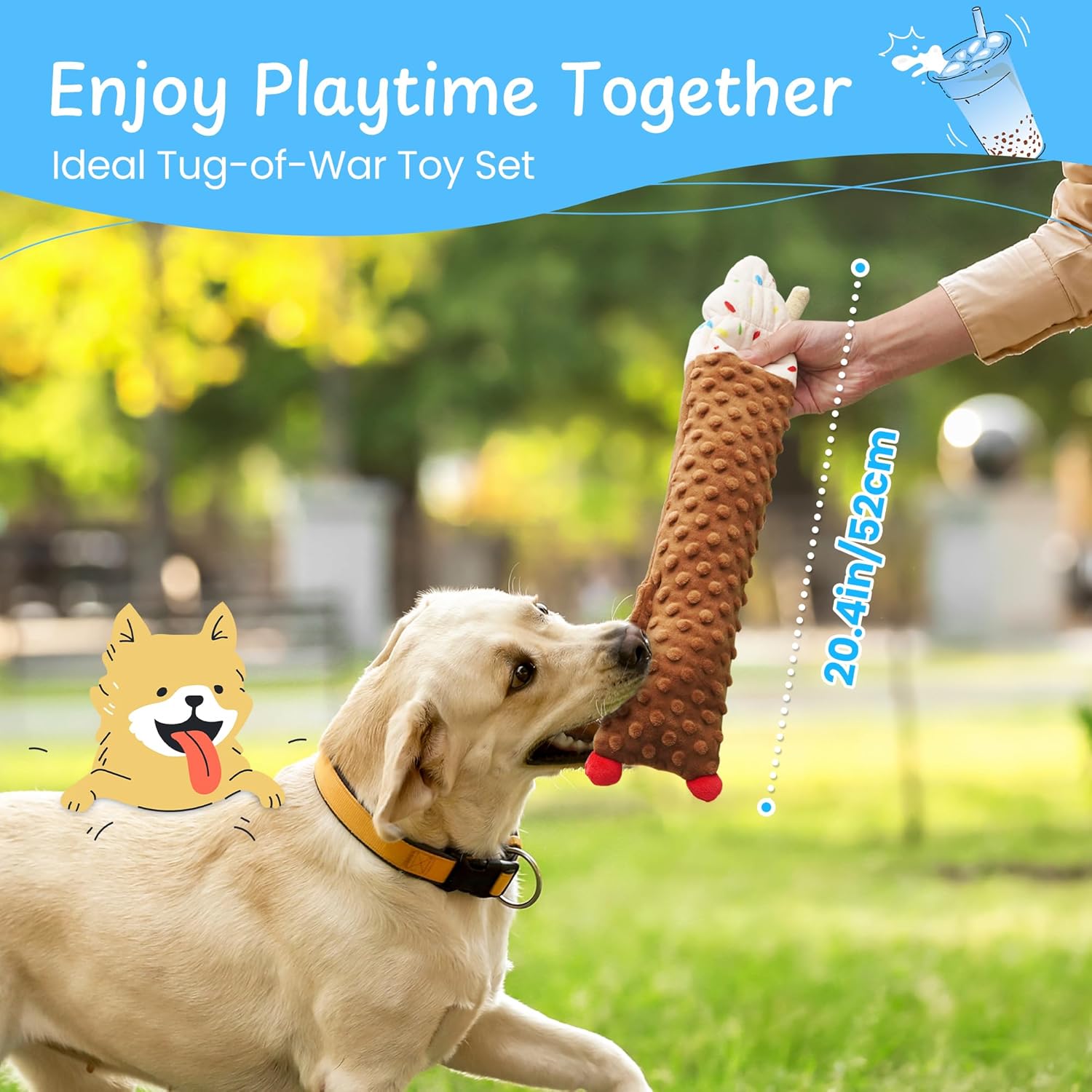 Thumbnail 6 de Nocciola lot de 3 jouets pour chien sans rembourrage à tirer (petite taille) avec bruit de froissement