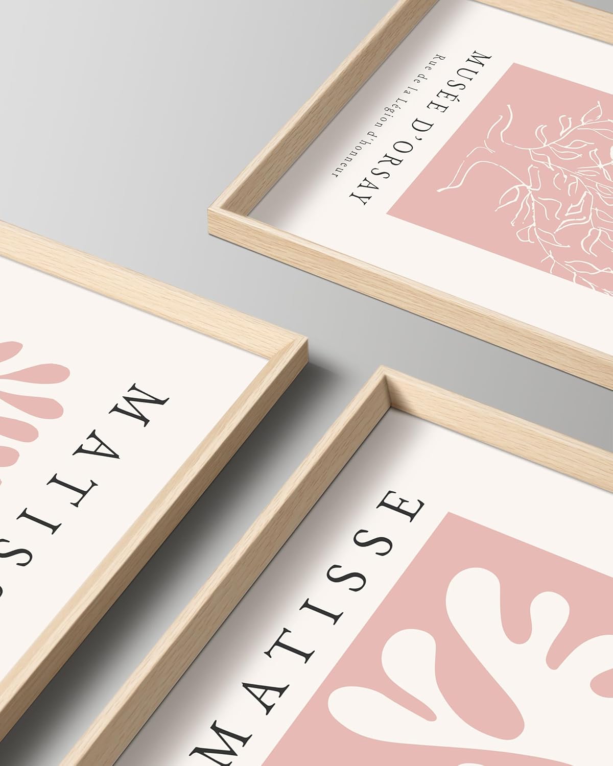 Thumbnail 1 de HesenDot Matisse Wandbilder Set 30x40cm – Rosa Abstrakt im 3er-Set mit Holzrahmen