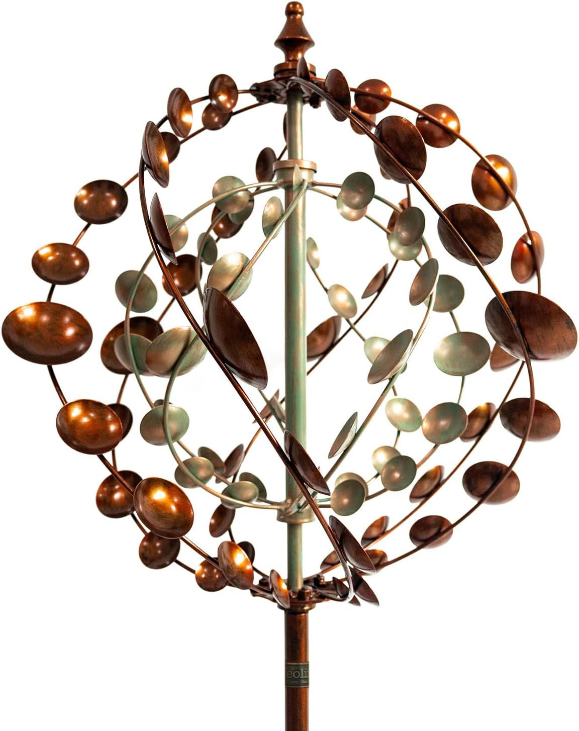 Outdoor Wind Spinners 75" Large Metal Kinetic Wind Sculptures with 360° Swivel & Welcome Flag