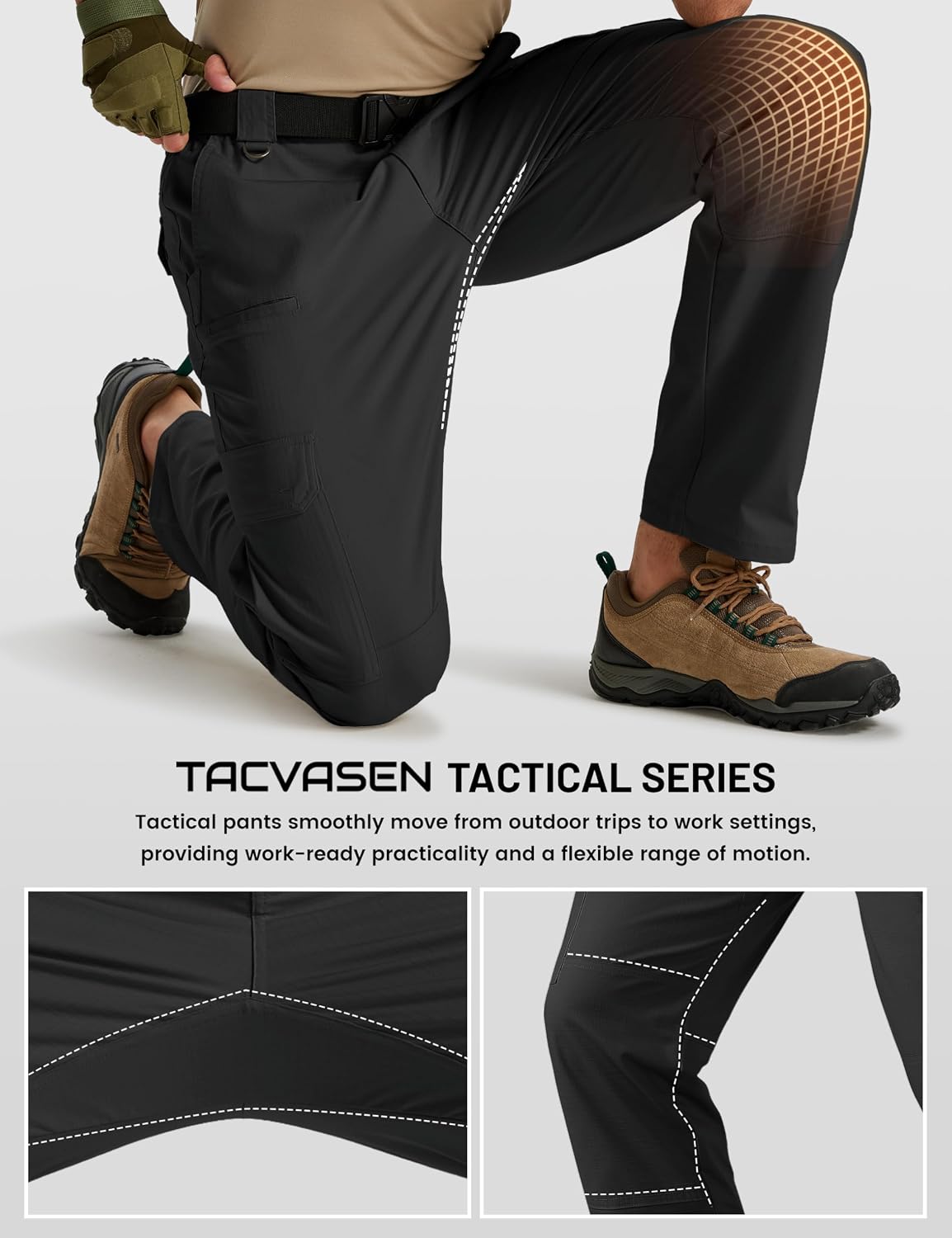 Detalle de TACVASEN Men's Tactical Pants Ripstop