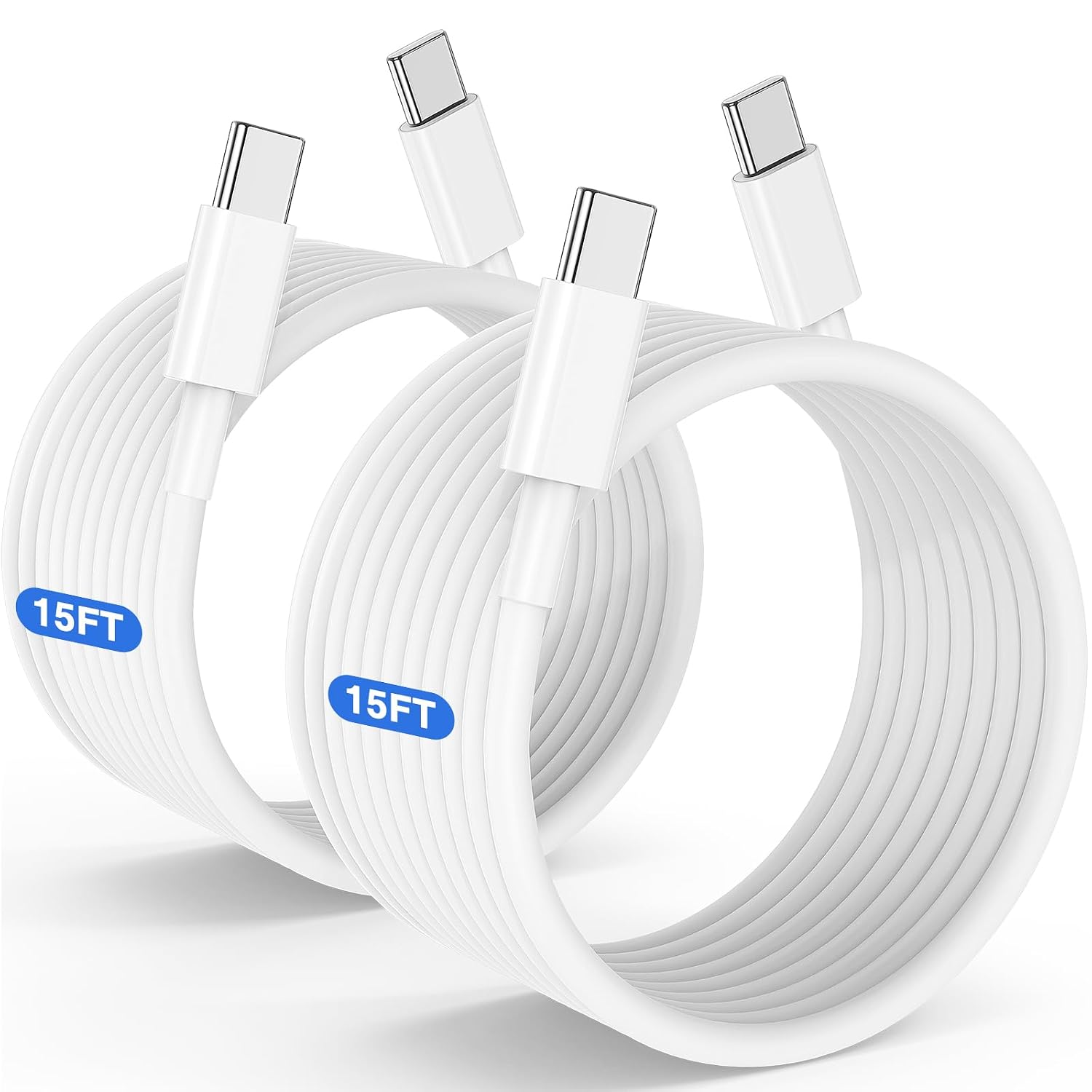 Detalle de Extra Long USB-C to USB-C Fast Charging Cable (15ft) for iPhone, iPad, MacBook Pro, and Samsung