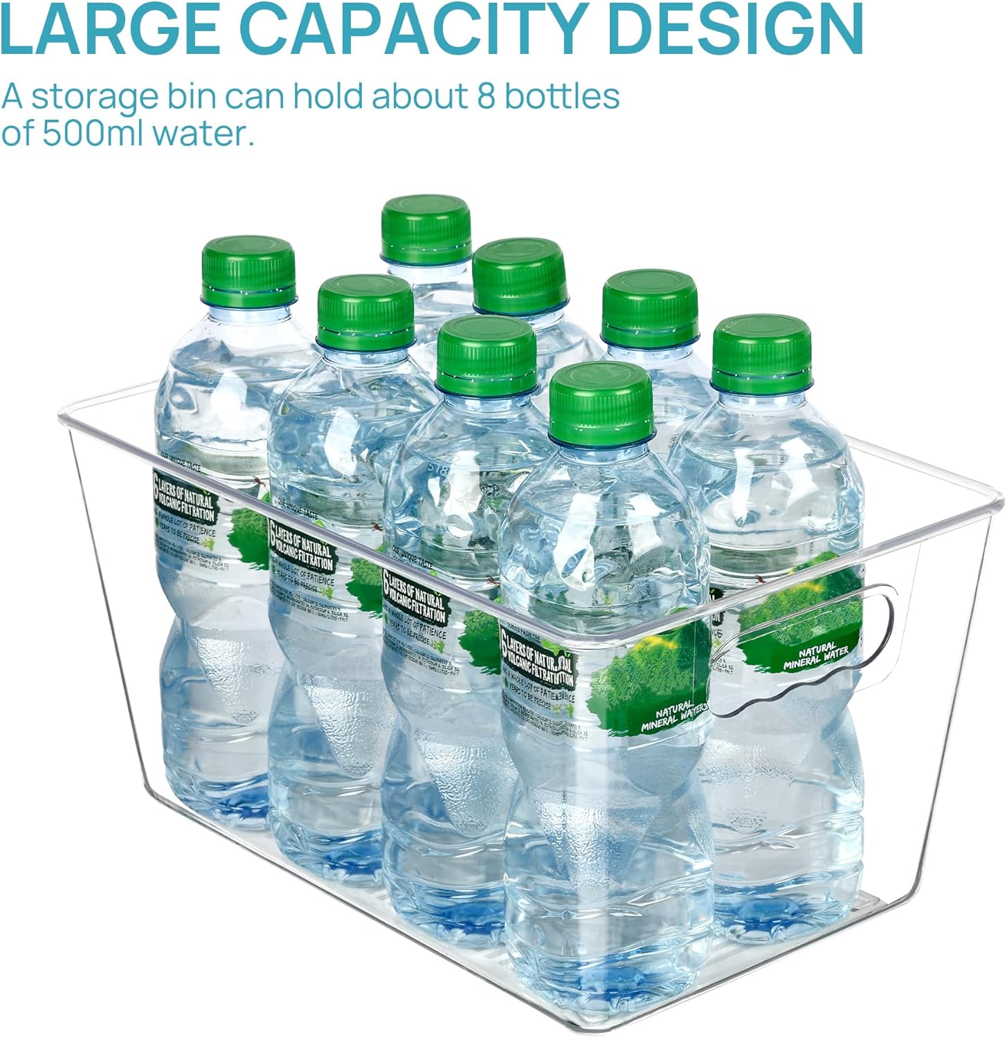 Detalle 1 de Vtopmart 6 Pack Clear Storage Boxes 28.6cm