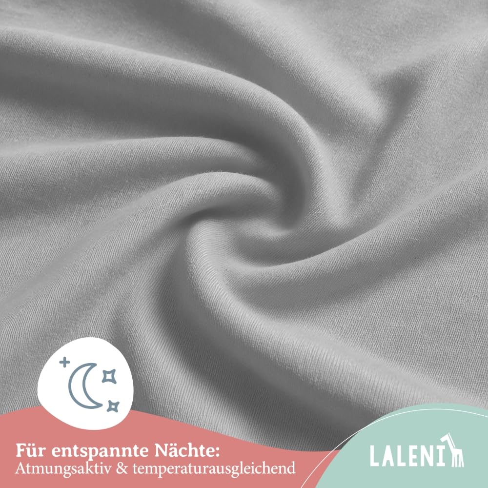 Thumbnail 4 de Laleni Jersey Spannbettlaken 55x90 cm – 100% Baumwolle, OEKO-TEX, grau