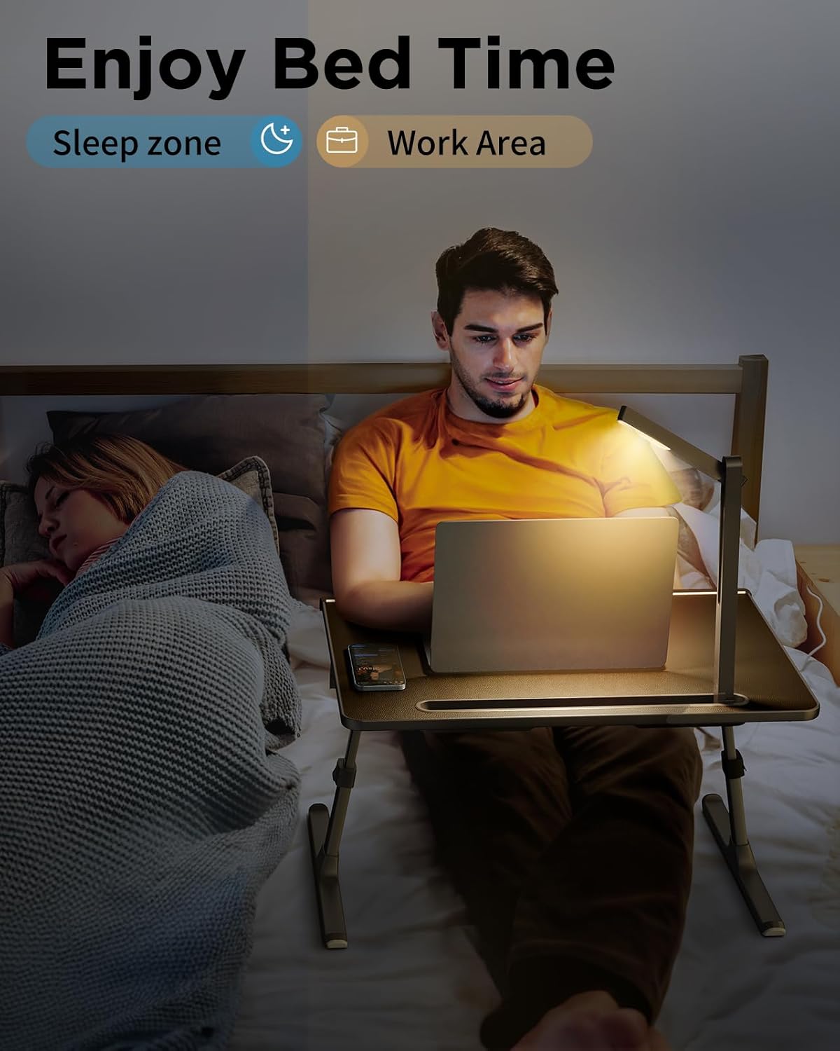 Detalle 1 de Laptoptisch SAIJI Bett Tisch mit LED